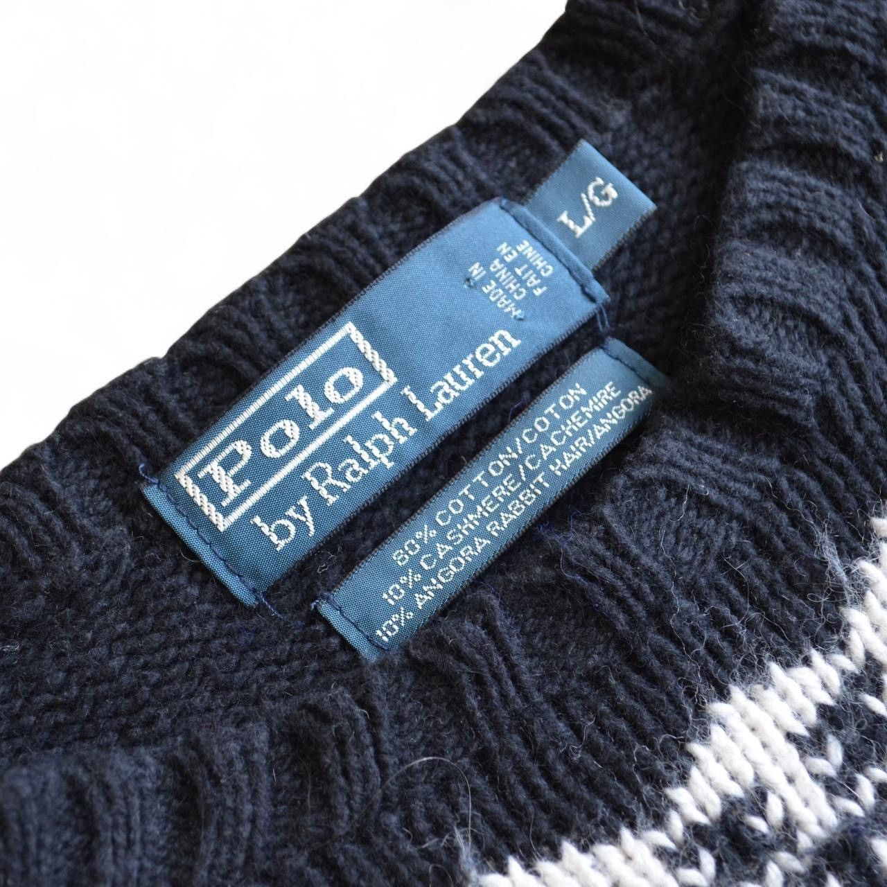 Polo Ralph Lauren Polo Ralph Lauren L black blue fair isle crewneck sweater Size US L / EU 52-54 / 3 - 2 Thumbnail