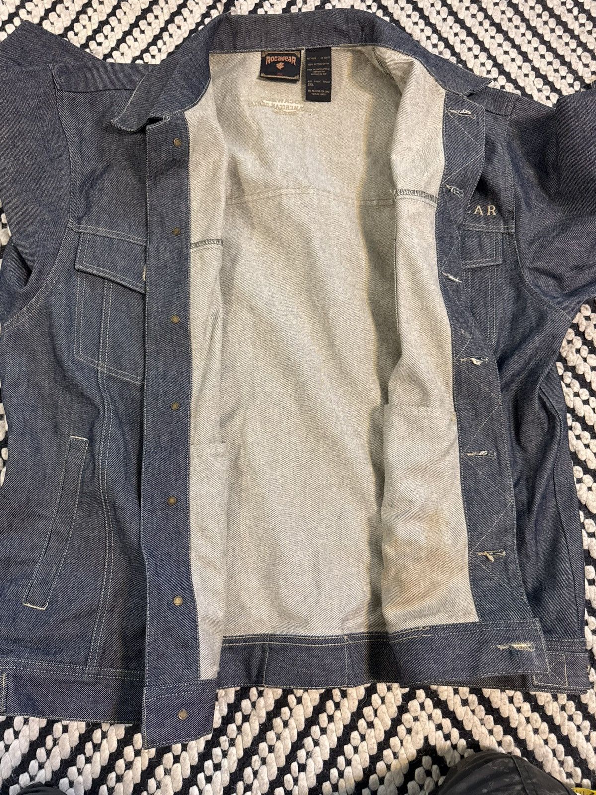 Rocawear Vintage Rare Roca Wear Men’s 2XL Twill Black Denim Jacket Size US XXL / EU 58 / 5 - 9 Thumbnail