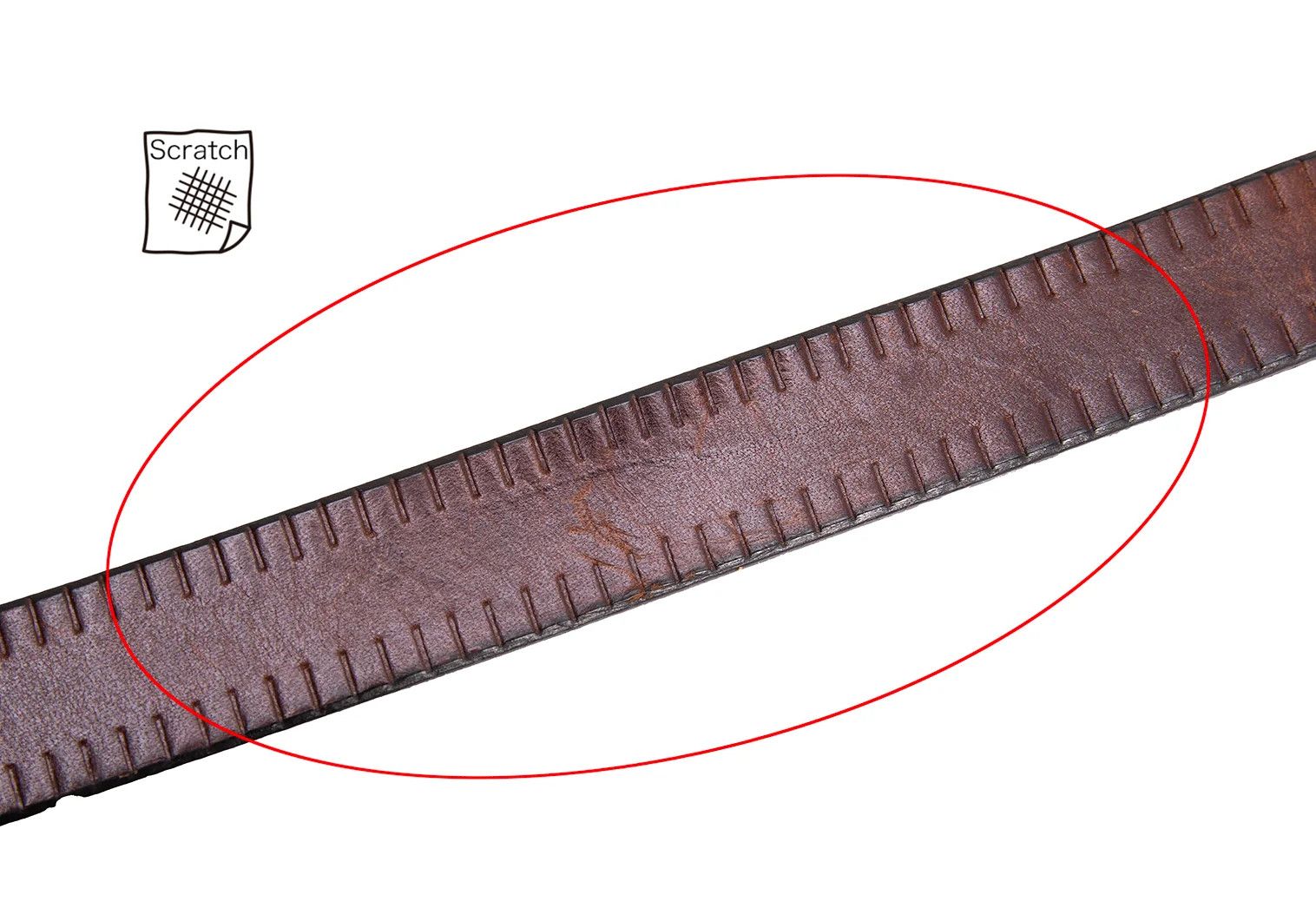 Issey Miyake Leather Embossed Line Belt in Brown Size ONE SIZE - 5 Thumbnail
