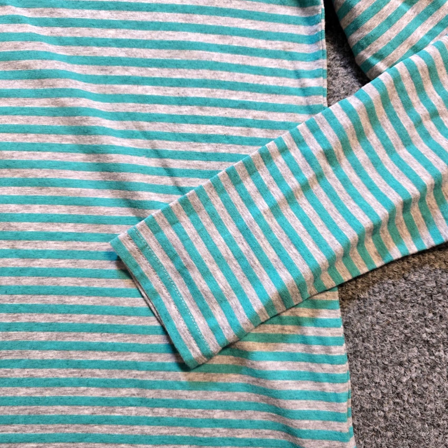 Vintage L.L. Bean Top Womens Size Small Gray Striped Cotton Long Sleeve Round Neck Blouse Size S / US 4 / IT 40 - 4 Thumbnail