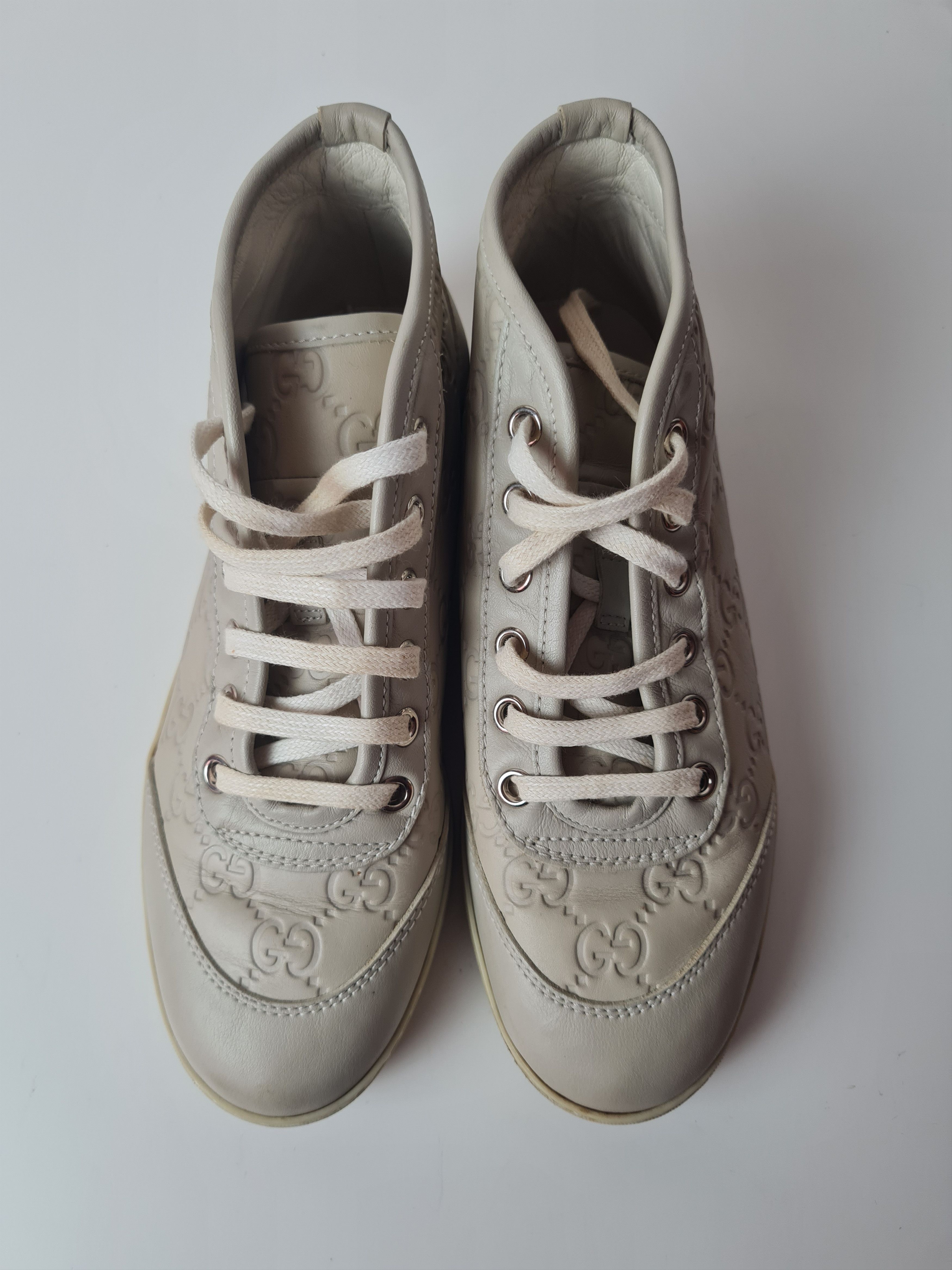 Gucci Vintage GUCCI Microguccissima High Top Sneakers Leather Size US 4 / IT 34 - 3 Thumbnail