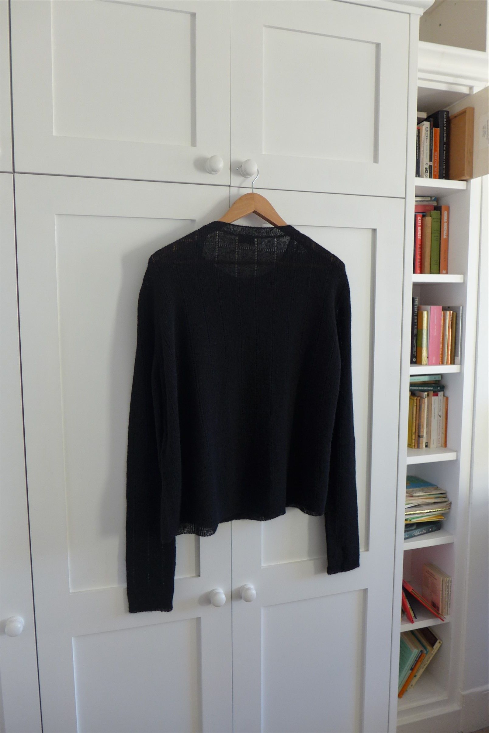 Saint Laurent Paris Saint Laurent Openwork Knit Sweater -- Black Alpaca Size US L / EU 52-54 / 3 - 8 Thumbnail