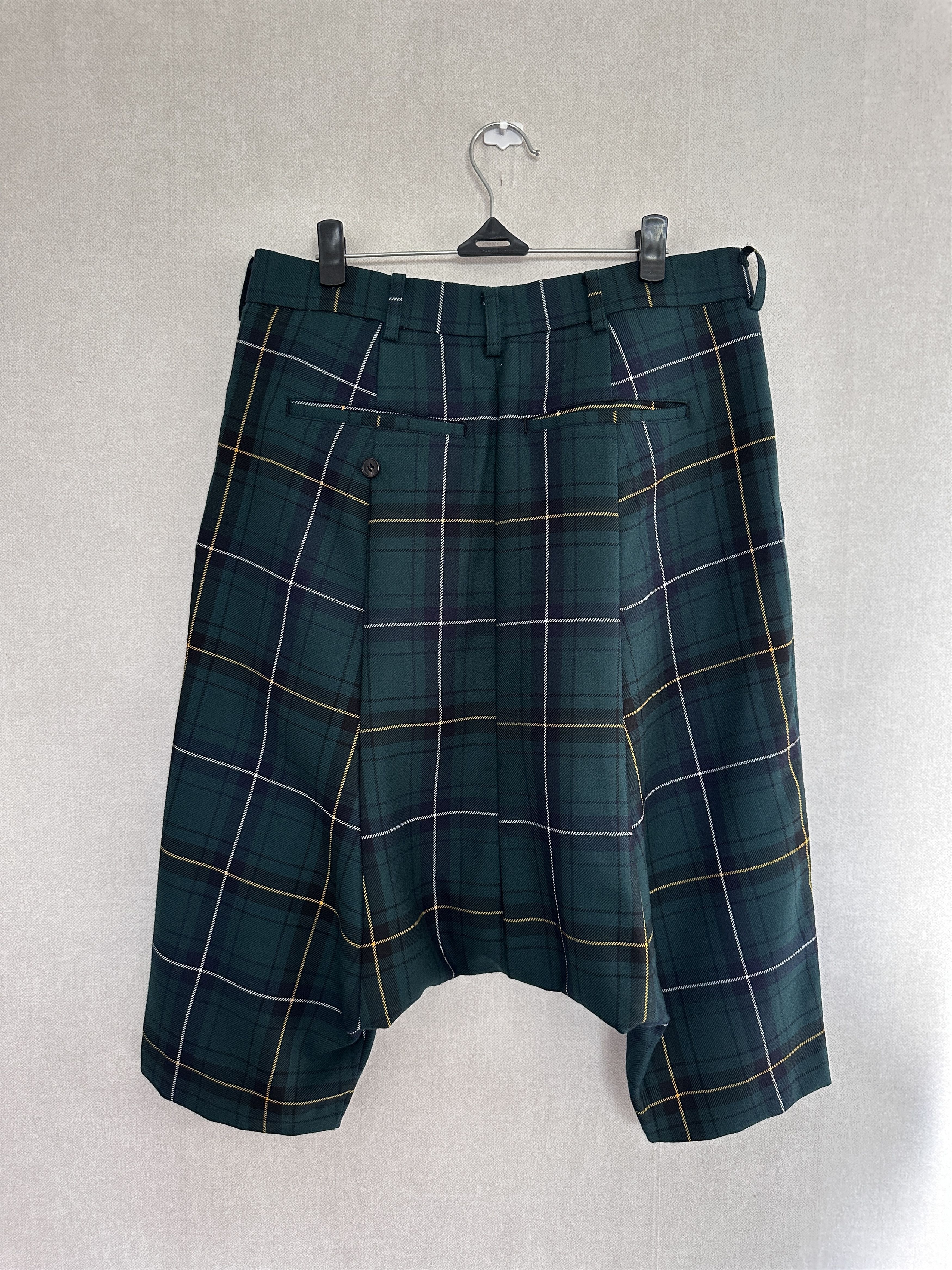 Comme des Garcons Homme Plus COMME des GARÇONS Homme Plus 2014 Green Plaid Drop Crotch Size US 28 / EU 44 - 2 Thumbnail