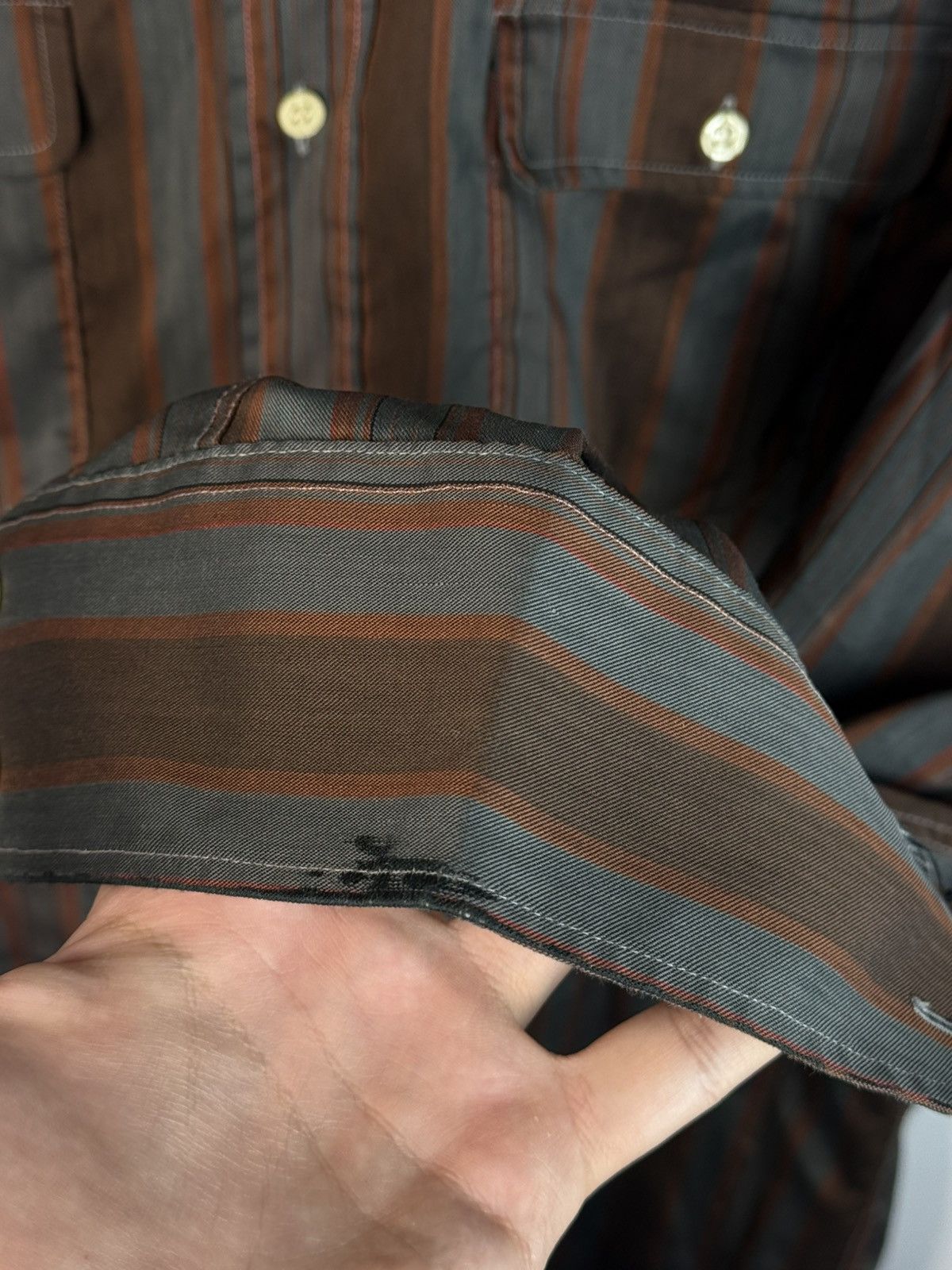 Yves Saint Laurent 90s Brown YSL Shirt Longlseeve France YSL Dress Shirt Size US L / EU 52-54 / 3 - 17 Thumbnail