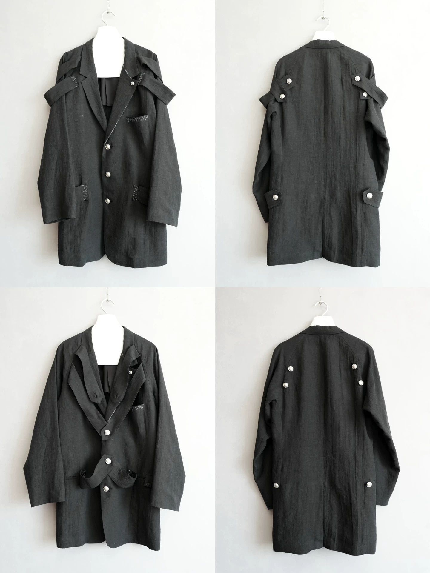 Yohji Yamamoto Yohji Yamamoto 24SS Silver Buckle Linen Jacket S2 Size US M / EU 48-50 / 2 - 2 Thumbnail