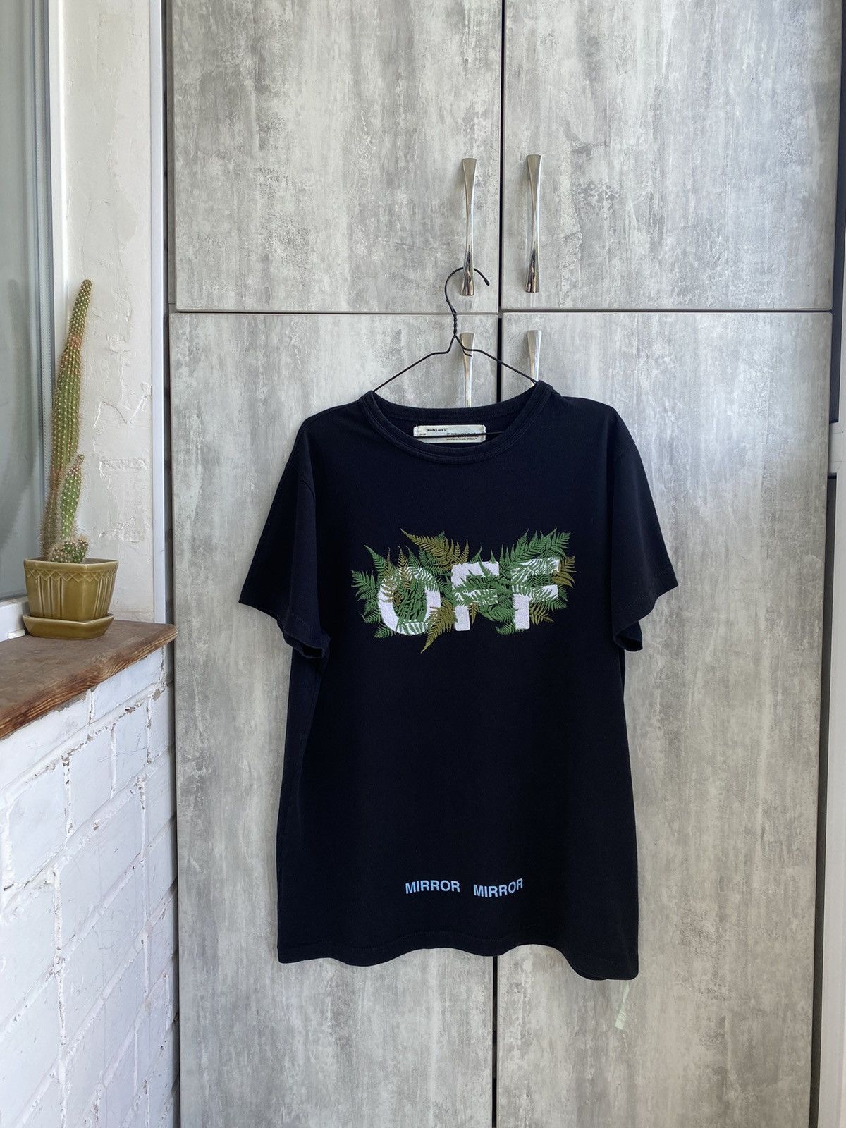 image of Off White Off-White Fern Tee in Black, Men's (Size Medium)
