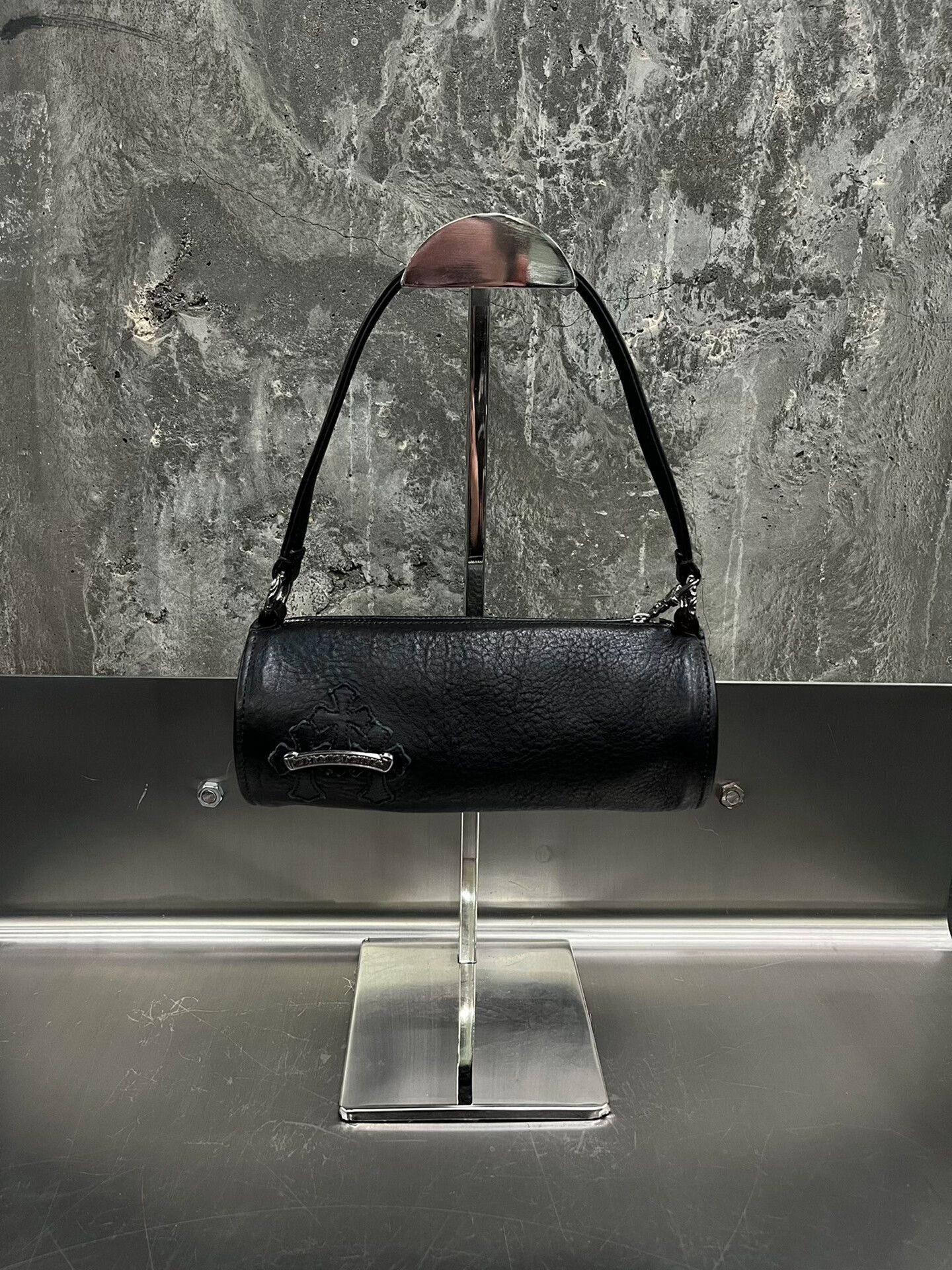 Chrome Hearts Chrome Hearts Black Cross Silver Scroll Shoulder Bag Size ONE SIZE - 1 Thumbnail