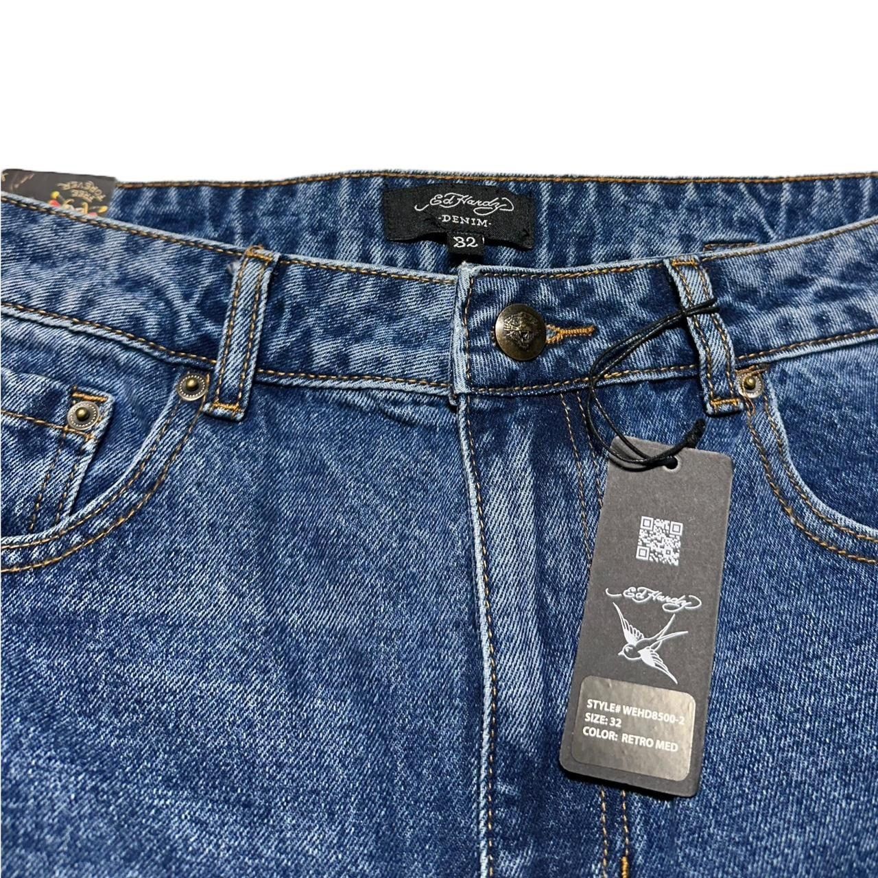 Ed Hardy × Vintage Ed Hardy Wide Leg Jeans Size 32" / US 10 / IT 46 - 3 Thumbnail