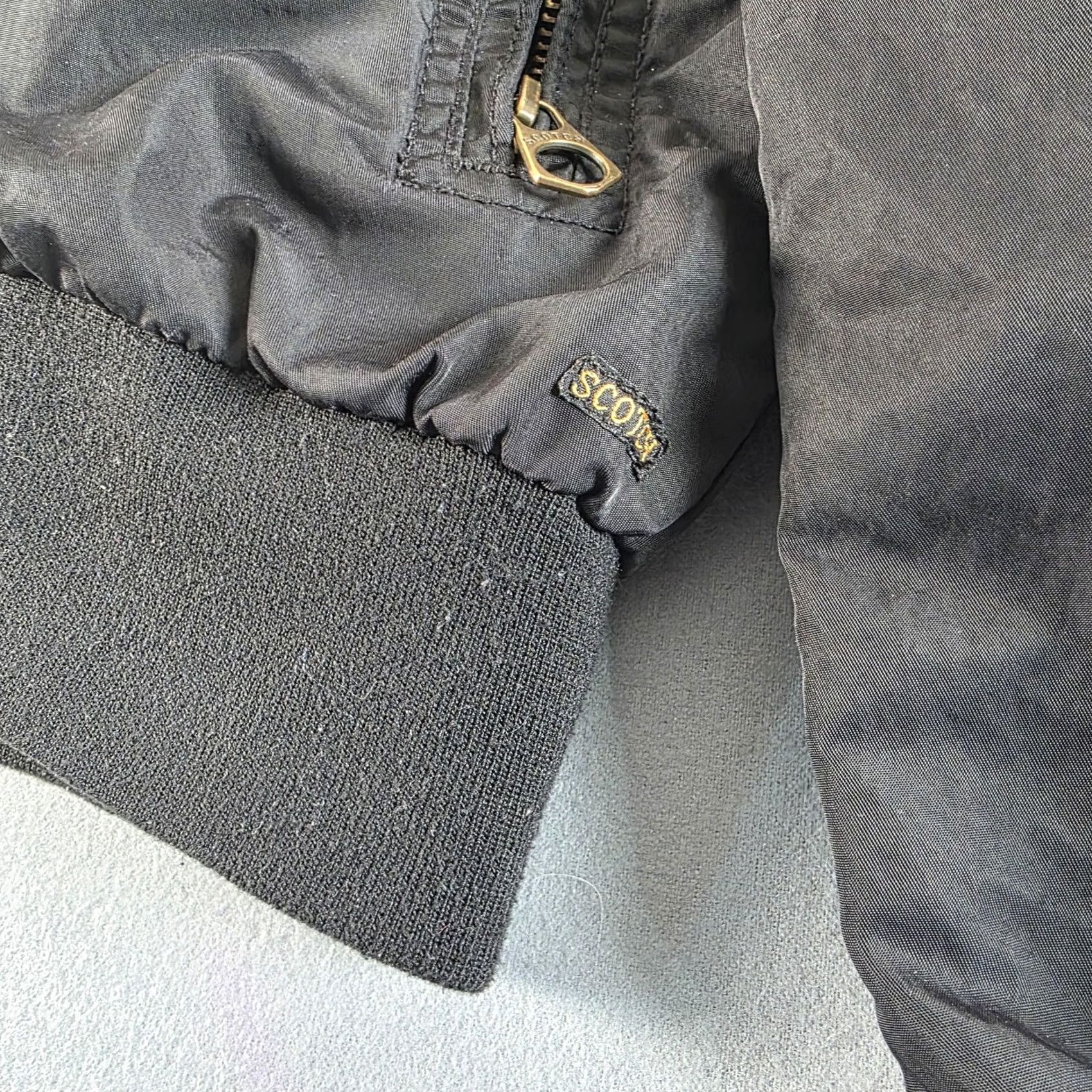 J Brand VINTAGE Scotch Bomber Jacket Navy Black G-1 Patch Nylon Mens M Size US M / EU 48-50 / 2 - 6 Thumbnail
