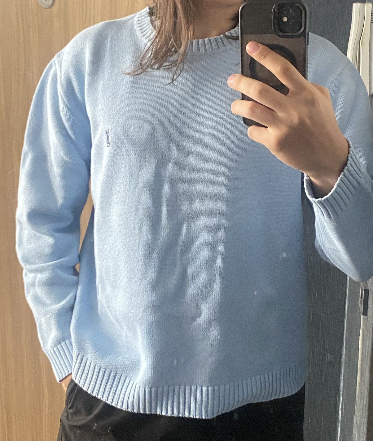Yves Saint Laurent Blue YSL Sweater Knit Size US M / EU 48-50 / 2 - 15 Thumbnail