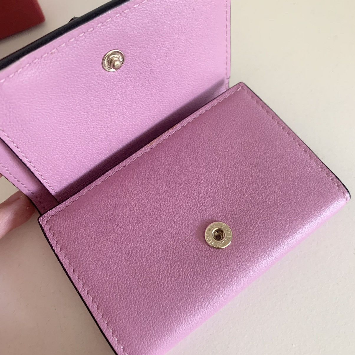 Valentino Pink rockstud trifold wallet Size ONE SIZE - 9 Thumbnail