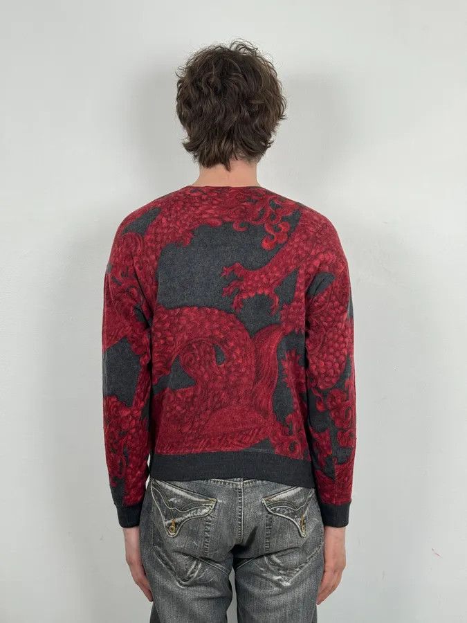 Gianfranco Ferre 2000s Gianfranco Ferre Dragon Red Black Henley Longsleeves Size US S / EU 44-46 / 1 - 3 Thumbnail
