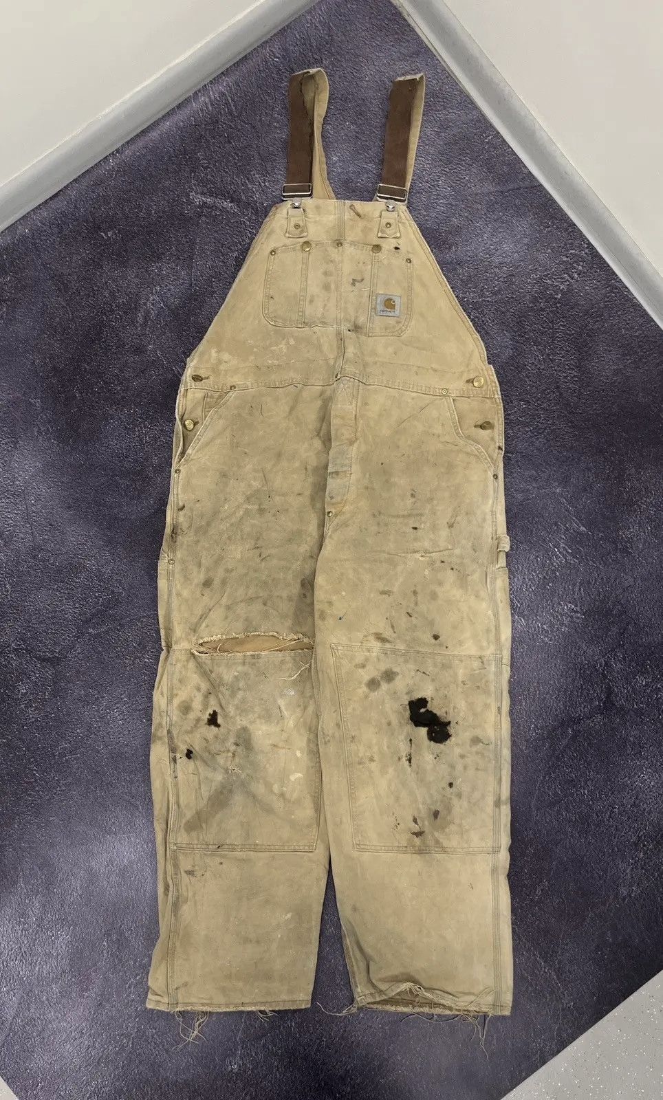 Carhartt × Vintage Vintage Carhartt Double Knee USA Faded Hype Work Overall Size US 40 / EU 56 - 1 Thumbnail