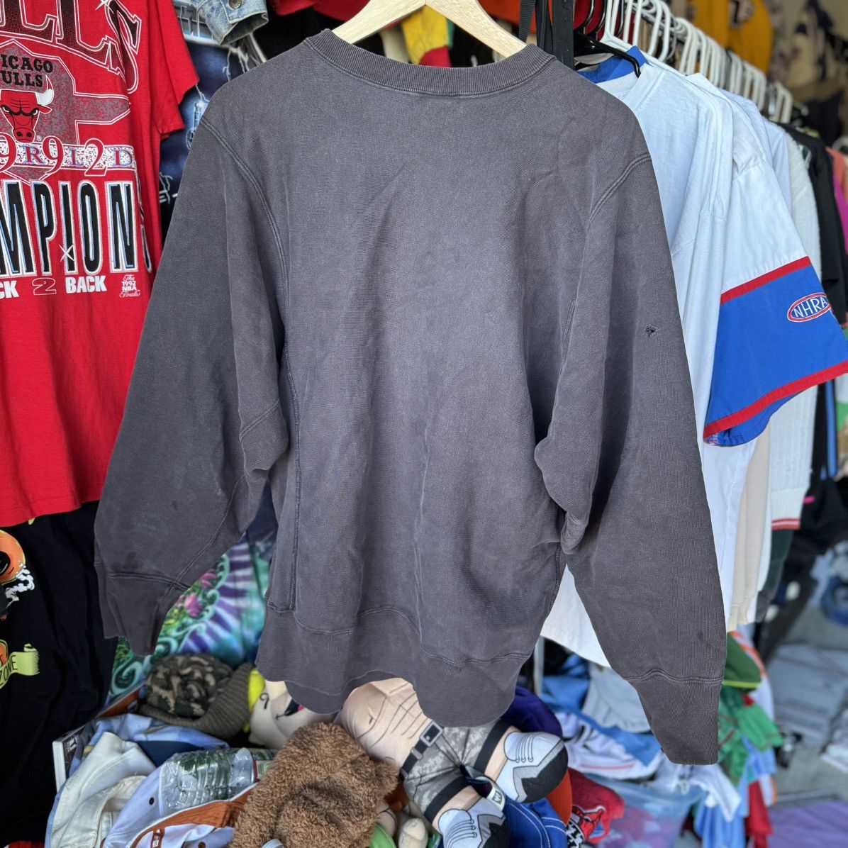 Champion × Vintage 90s CHAMPION REVERSE WEAVE FADED BROWN VINTAGE SWEATSHIRT Size US XL / EU 56 / 4 - 9 Thumbnail