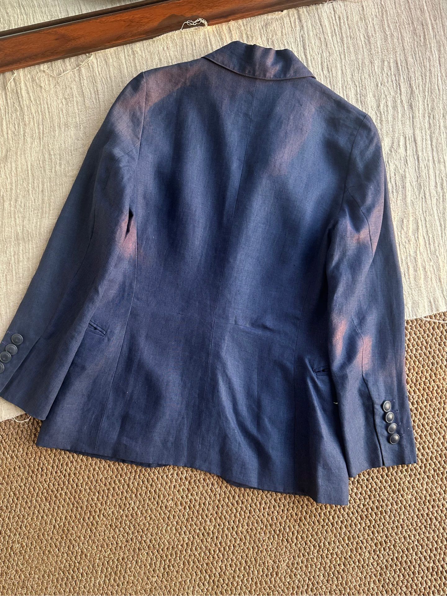 Hermes HERMES Vintage Linen Casual Blazer Women's Blue FR38 Size S / US 4 / IT 40 - 5 Thumbnail