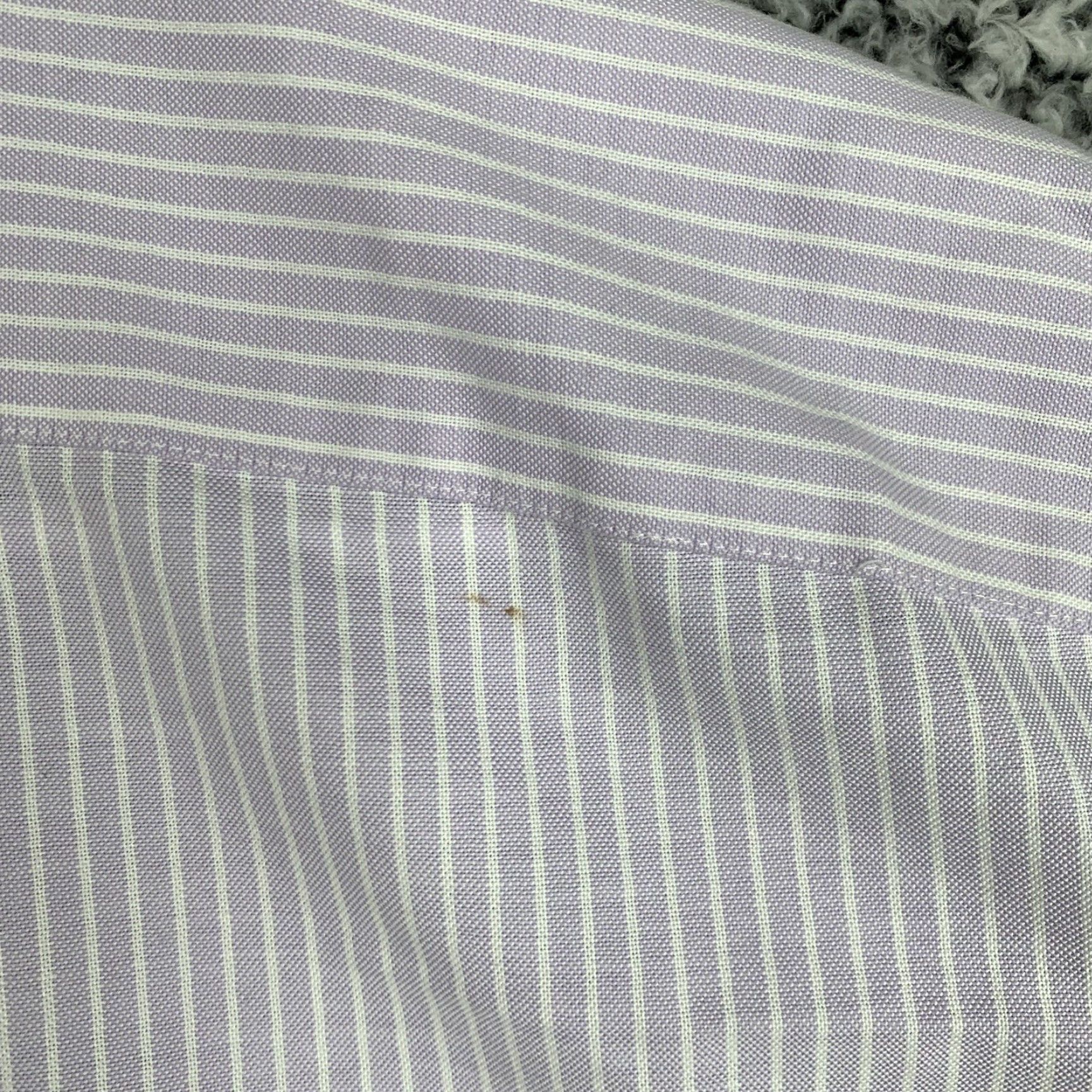 Stafford Stafford Shirt Mens 17 Wrinkle Free Purple White Stripe Button-Up Oxford Workwear Shirt Size US XL / EU 56 / 4 - 2 Thumbnail