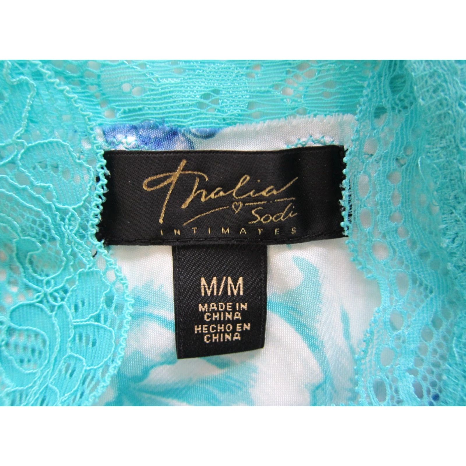 Vintage Thalia Sodi Intimates Blue Floral Lace Satin Nightgown Dress M Women XS-XL Size M Camisole Style Size M / US 6-8 / IT 42-44 - 5 Thumbnail