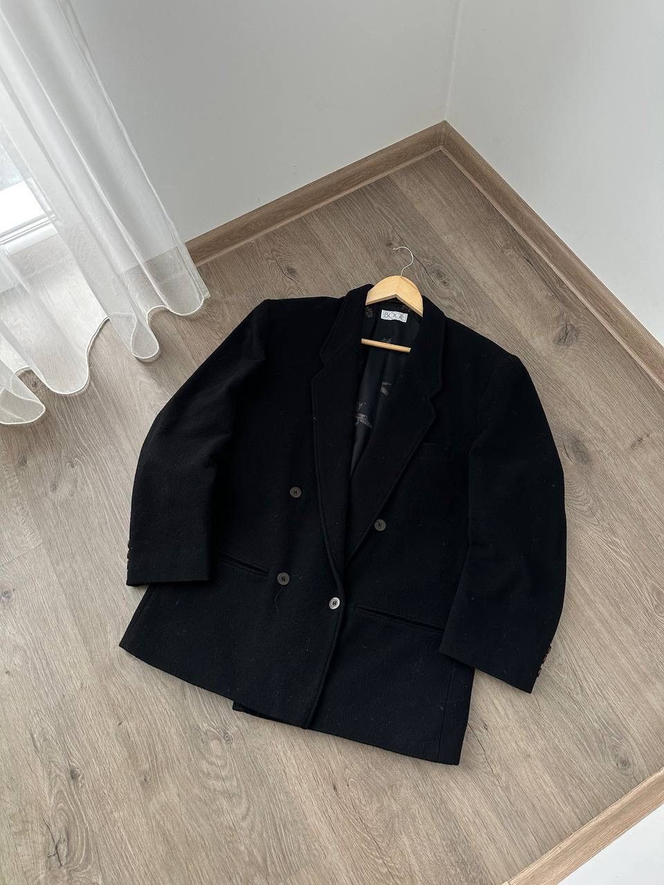 Boggi × Vintage Vintage Bogie Wool Coat Black Cashmere Black Jacket Size US M / EU 48-50 / 2 - 4 Thumbnail