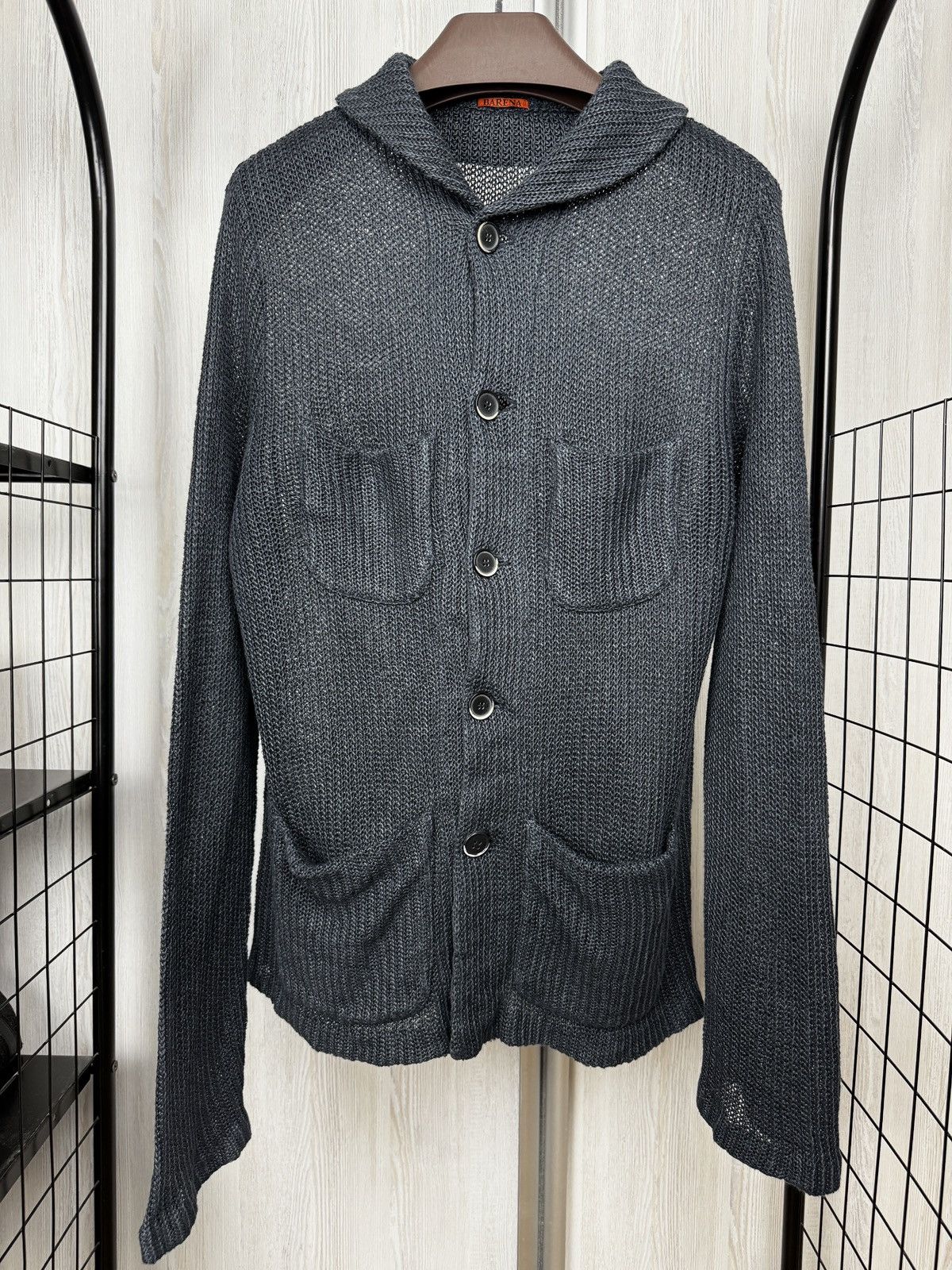 Barena Venezia Barena Venezia grey linen chain style cardigan blazer Size US XL / EU 56 / 4 - 2 Thumbnail