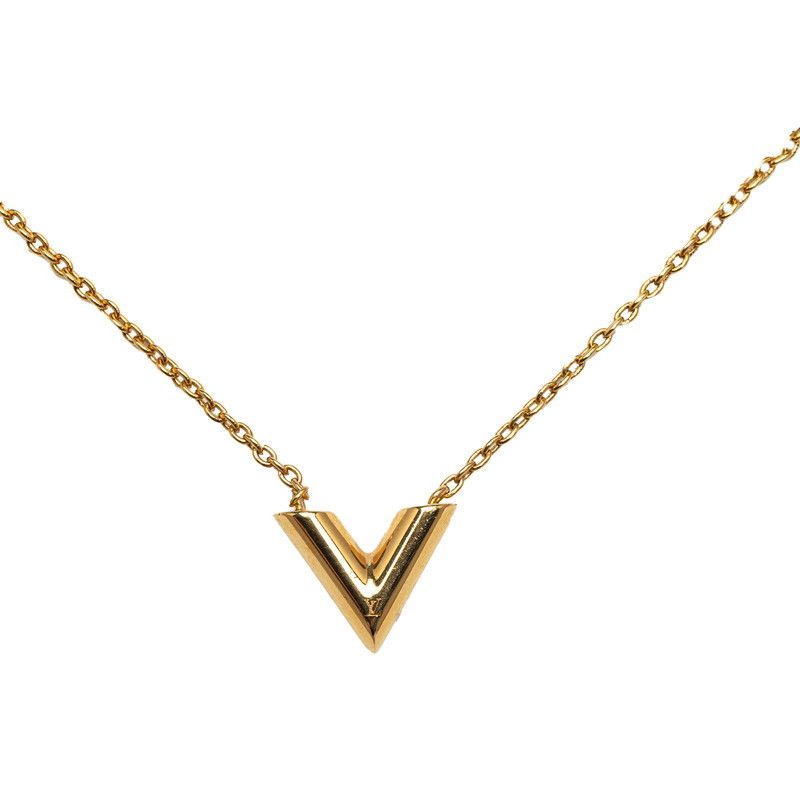 Louis Vuitton Louis Vuitton Louis Vuitton Essential V Necklace Gold M61083 Metal Necklace M61083 in Very Good Condition Size ONE SIZE - 1 Thumbnail