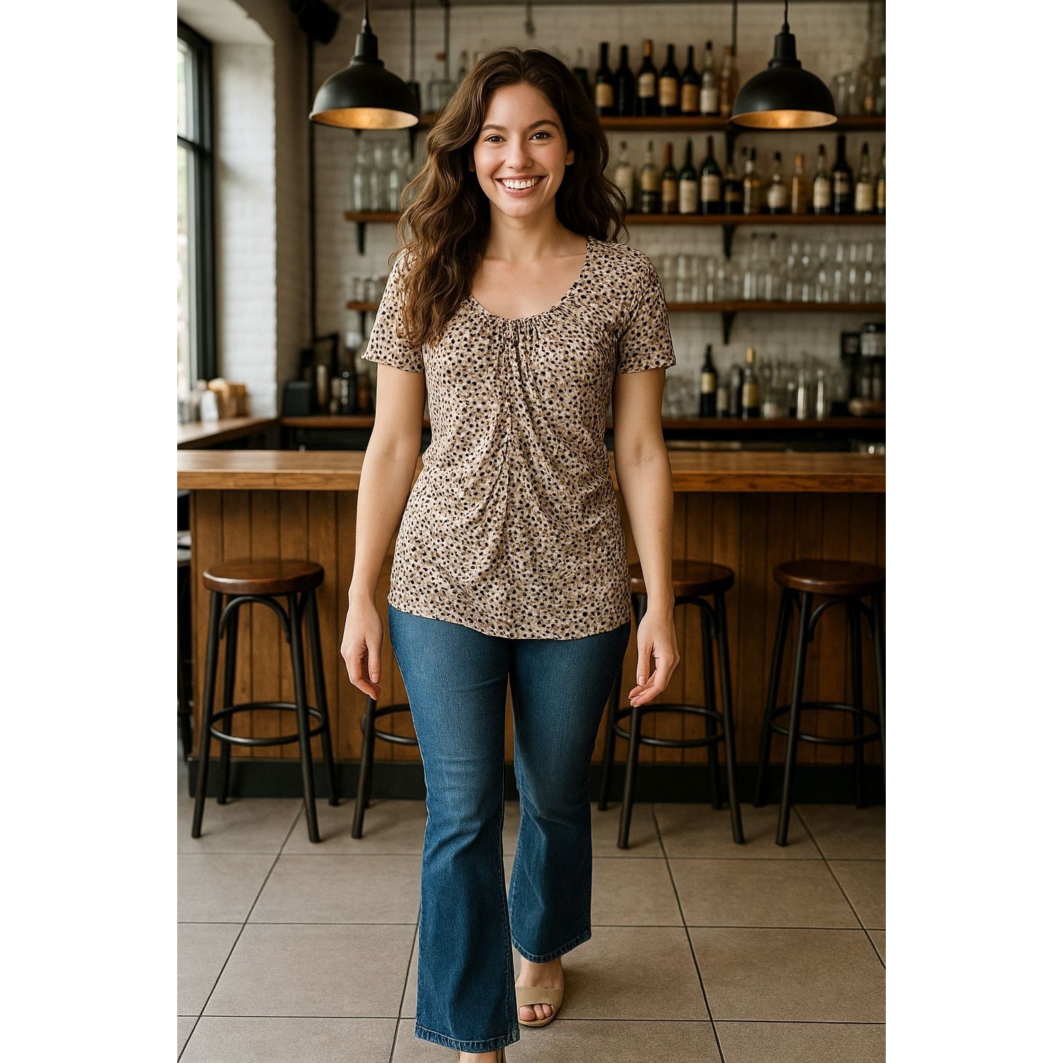 Other 212 Collection Pixel Print Ruched Front Tunic Blouse Short S Size XL / US 12-14 / IT 48-50 - 3 Thumbnail