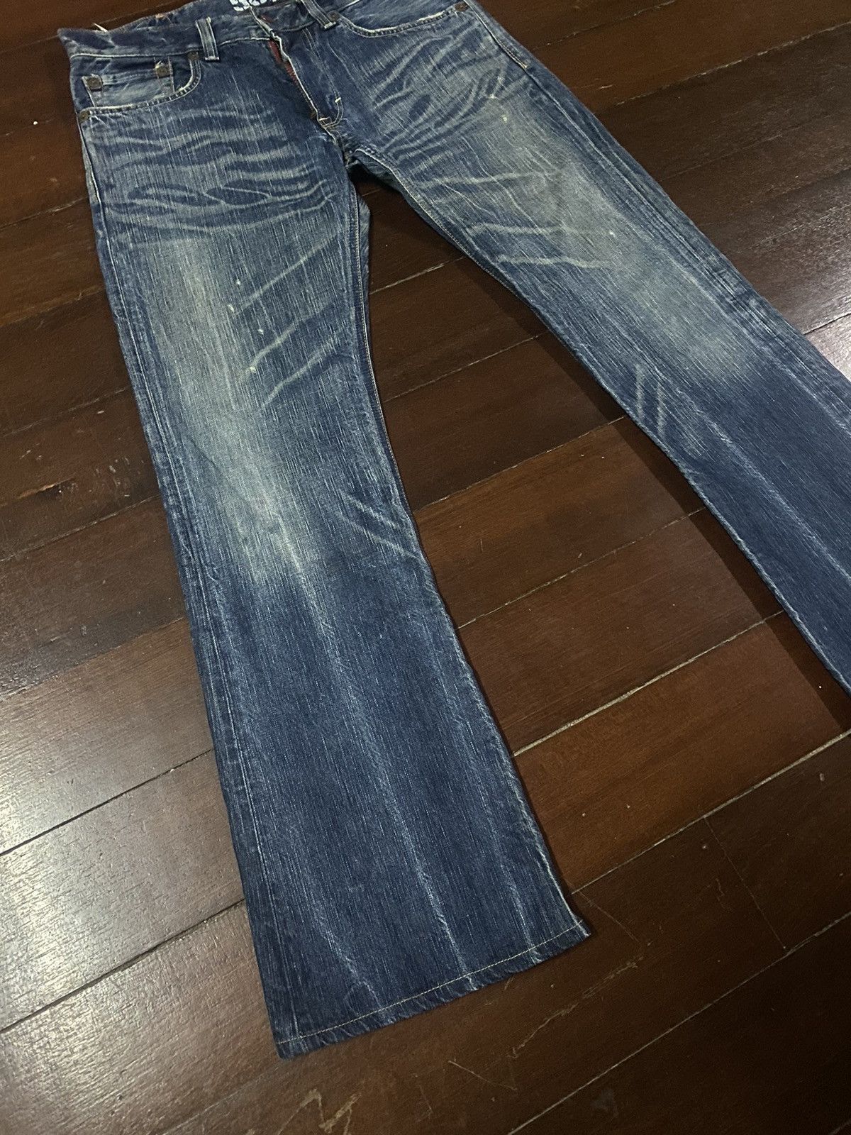 Edwin × Jean FIRE 🔥 Edwin 503 FLARE JEANS THUNDER BOOT CUT WIDE LEG Size US 36 / EU 52 - 6 Thumbnail