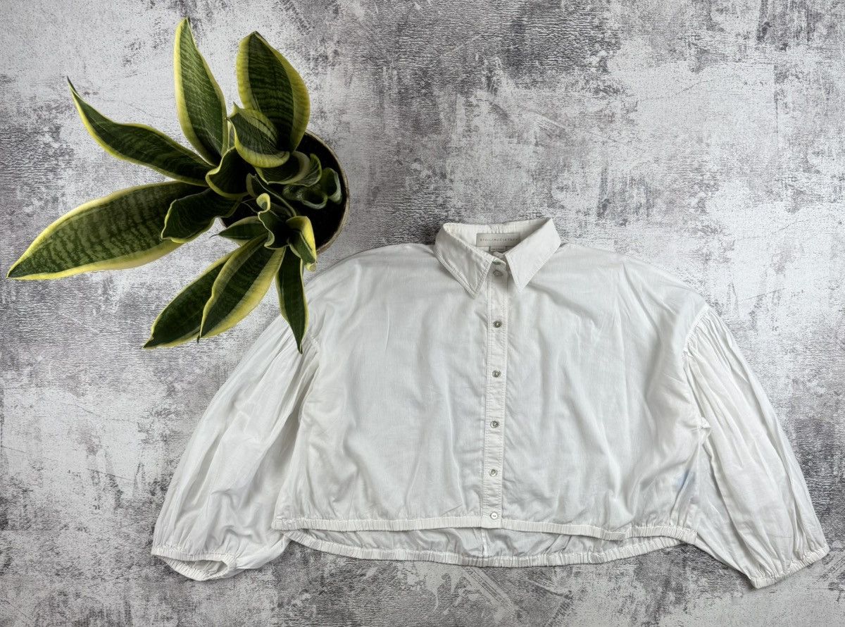 Stella McCartney Stella McCartney White Cropped Puff Sleeves Fit Button Women’s Longsleeve Shirt Size S / US 4 / IT 40 - 1 Thumbnail
