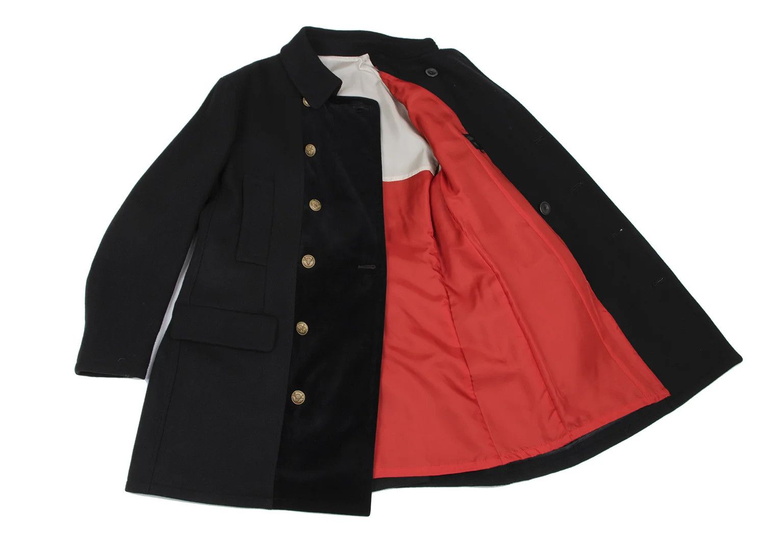 Jean Paul Gaultier Wool Coat with Metal Buttons in Black, Size 48 Size US M / EU 48-50 / 2 - 9 Thumbnail