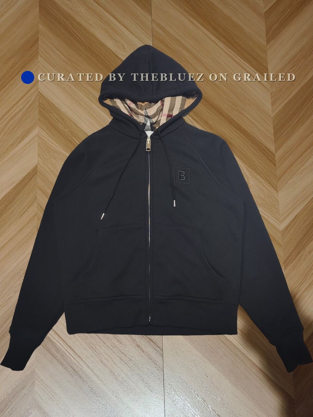 Burberry Y2K Blue Label Novacheck Side Pocket Zip Fur Hoodie N
