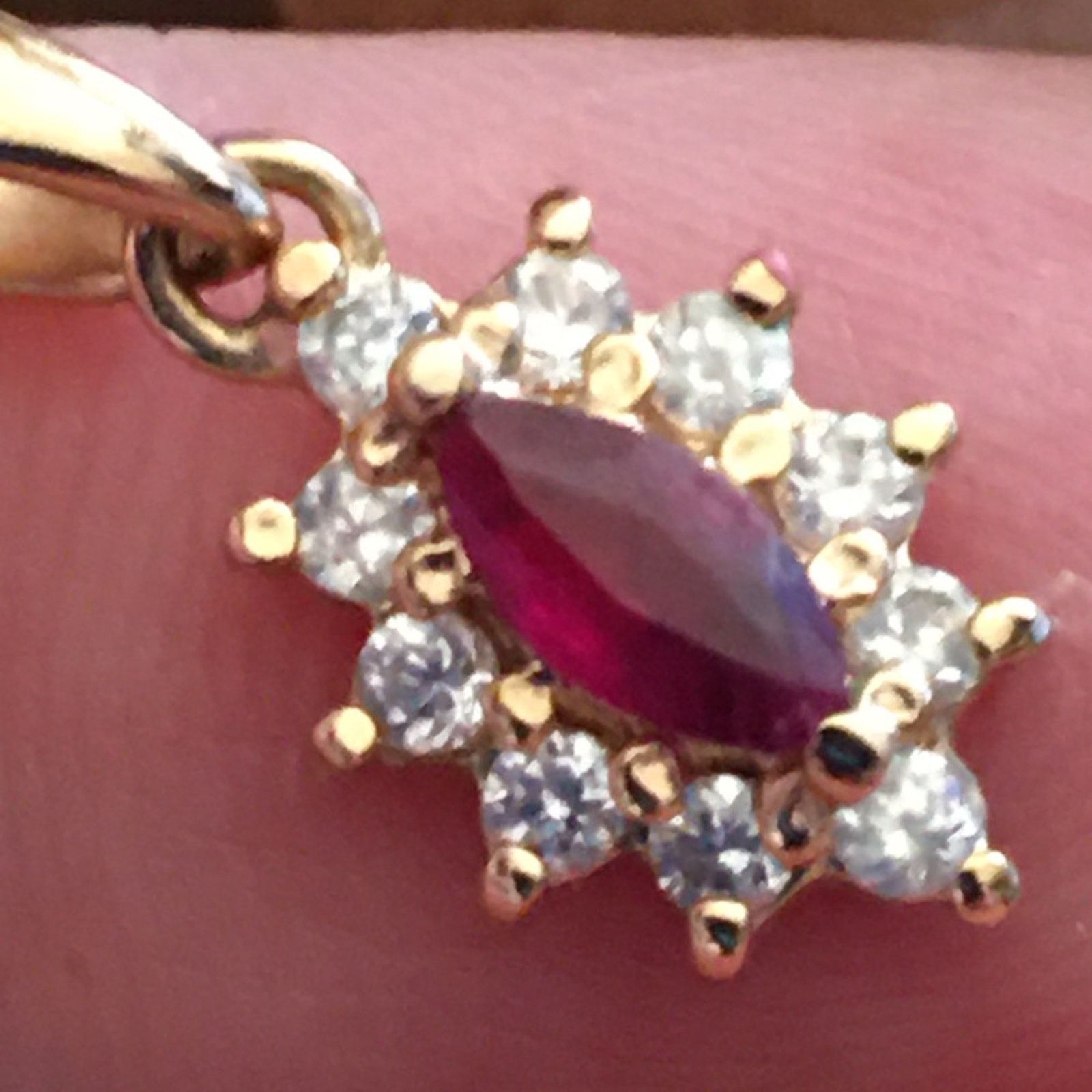 Vintage Vintage gold vermeil ruby and diamond pendant Size ONE SIZE - 10 Thumbnail