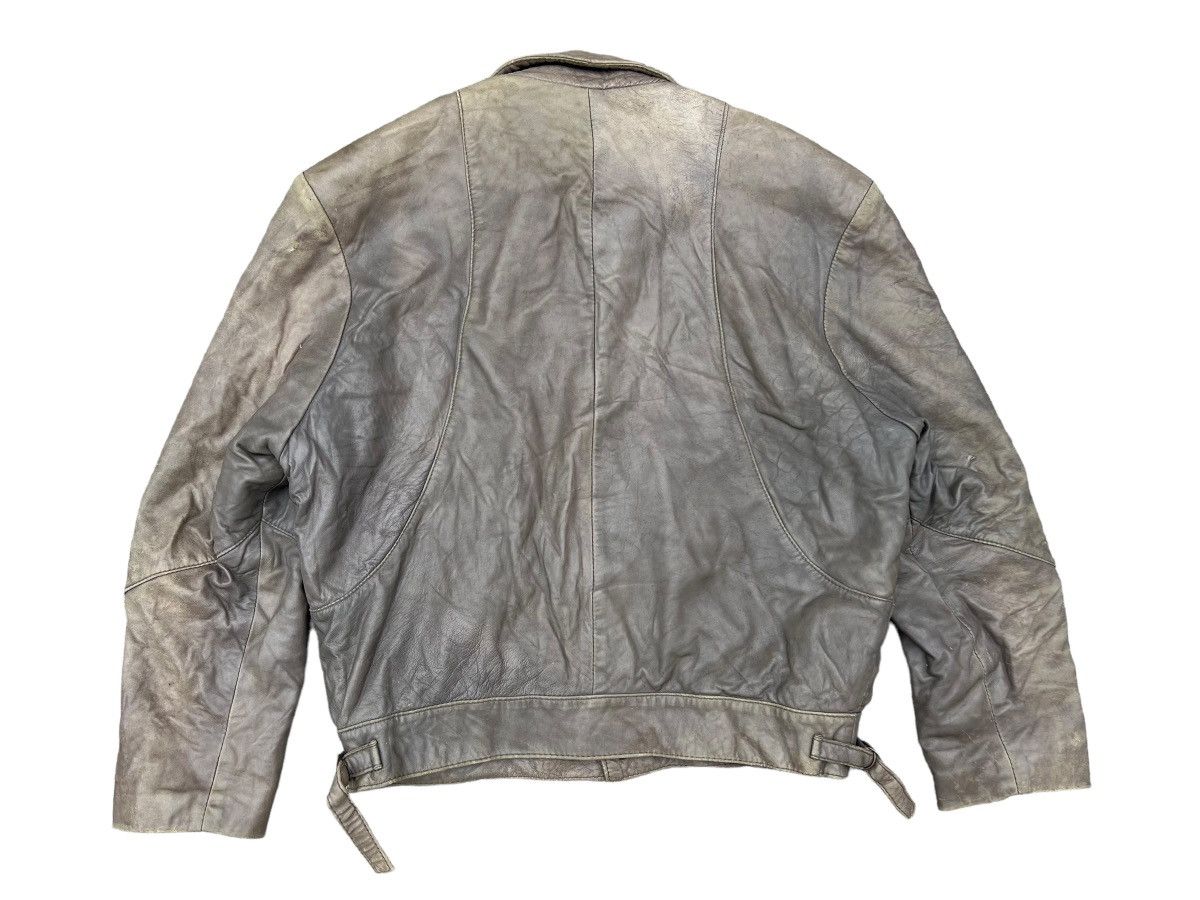 Leather Vintage Trashed Oliver Strelli Leather Jacket Size US XL / EU 56 / 4 - 2 Thumbnail