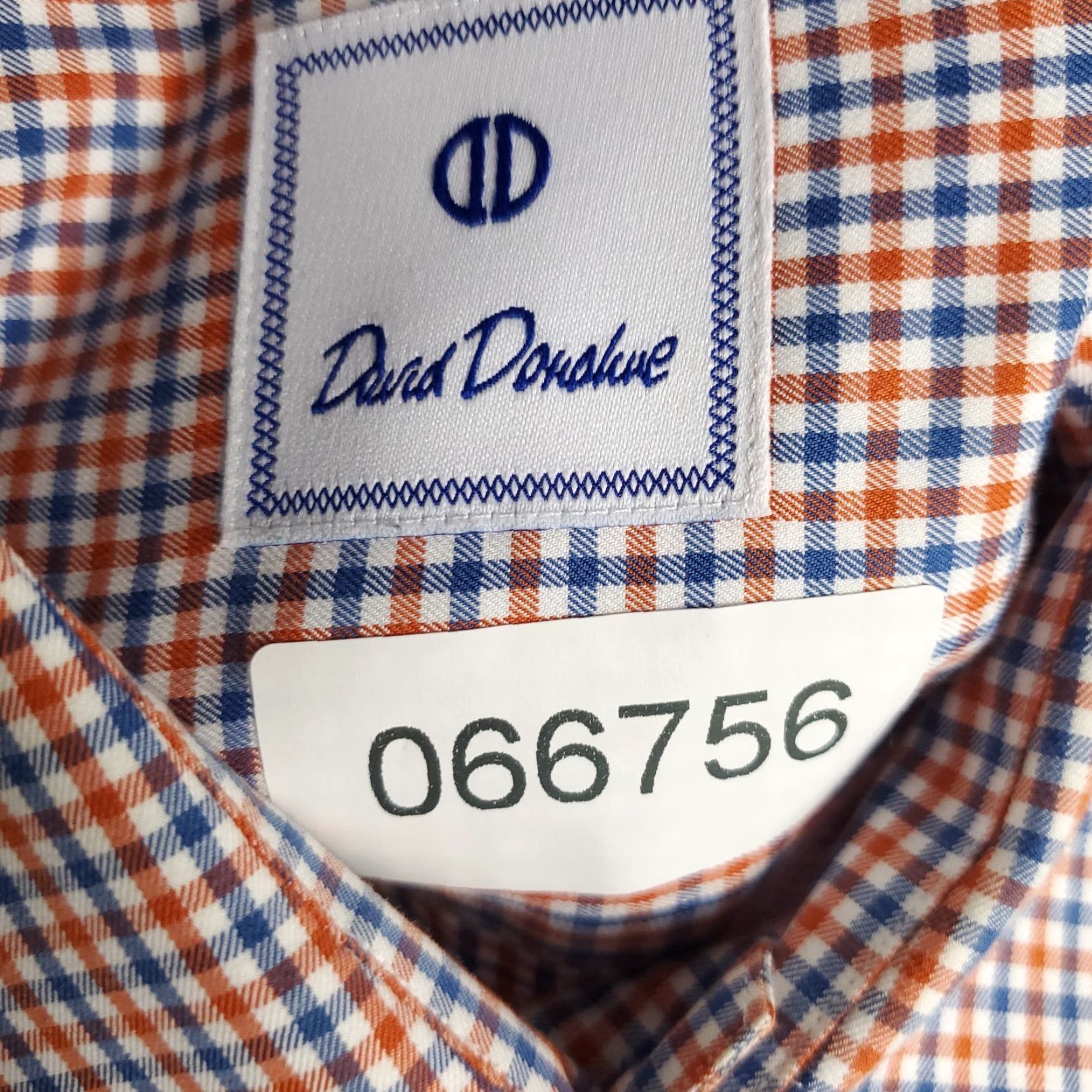 David Donahue David Donahue Shirt Mens XL Blue Orange Check Button Up Long Sleeve Size US XL / EU 56 / 4 - 8 Thumbnail