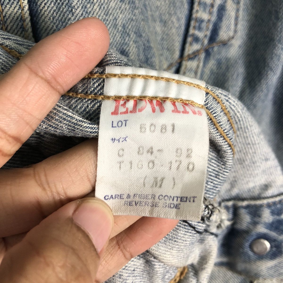 If Six Was Nine 🔥Vintage Trucker Denim Jacket Biker Edwin Size US M / EU 48-50 / 2 - 18 Thumbnail
