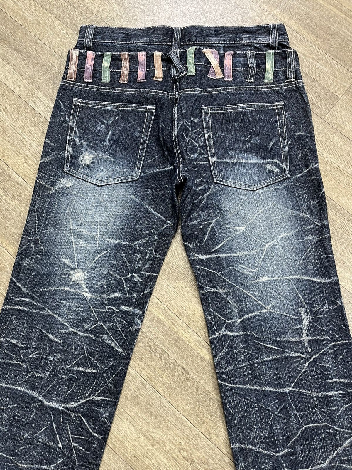 If Six Was Nine 2000s Nylaus Double Waist Distressed Punk Faded Baggy Jeans Size US 31 - 17 Thumbnail