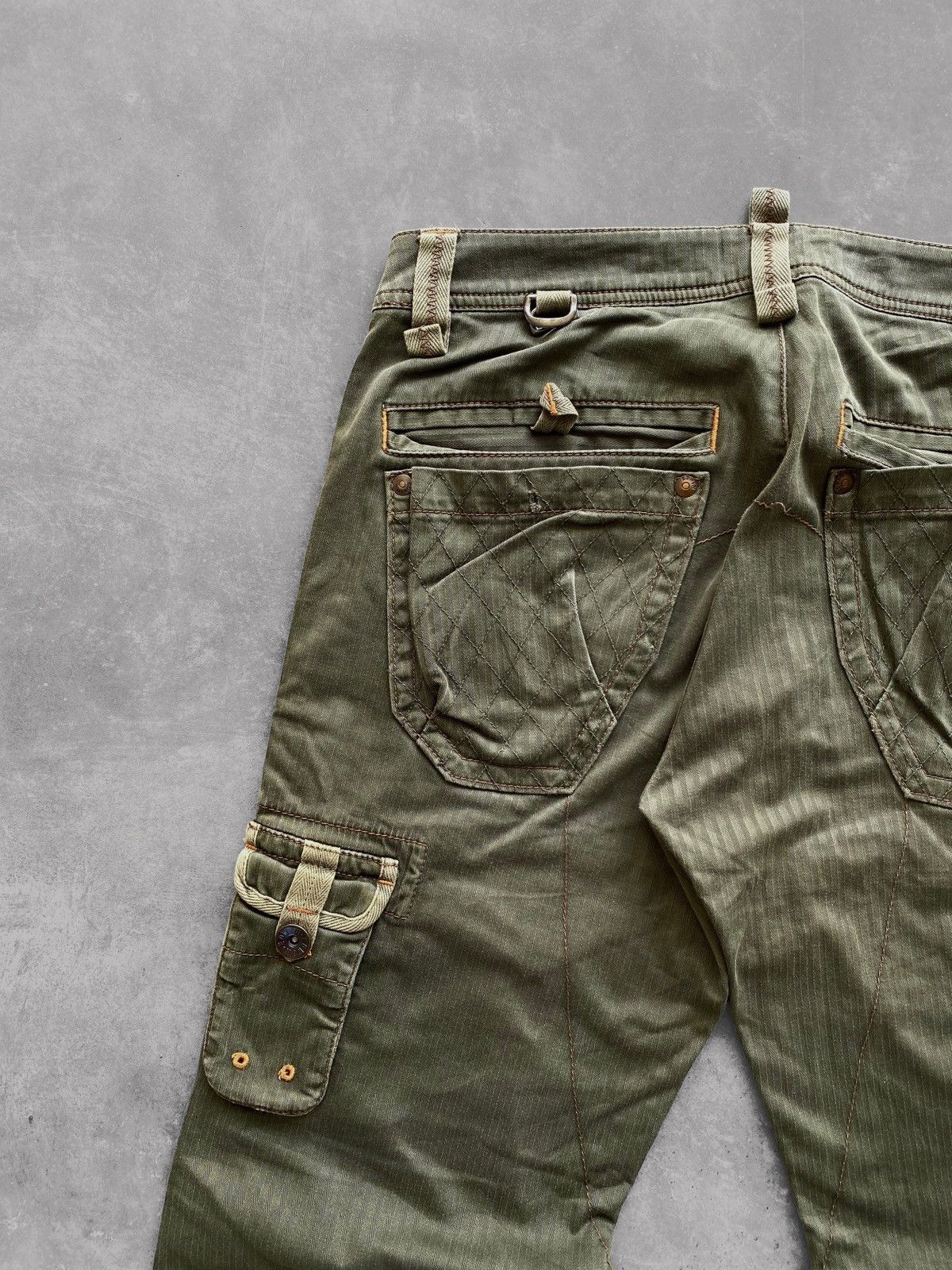 Edwin 🔥Flared🔥Vtg Edwin Japan 505 Cargo Pants Military Green Size US 32 / EU 48 - 7 Thumbnail