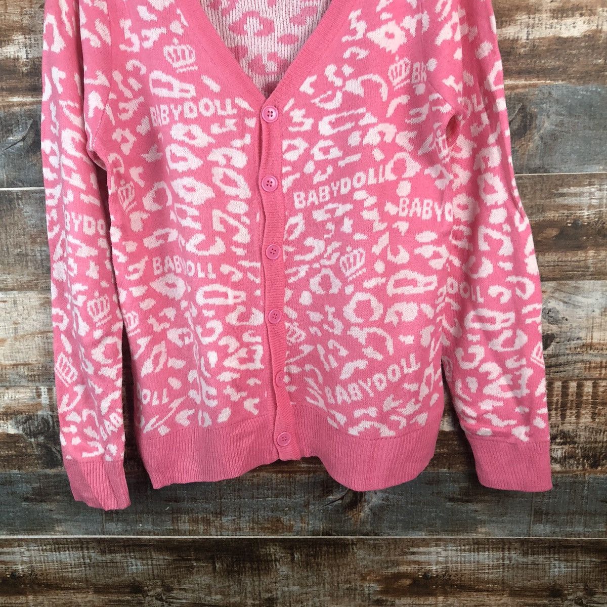 Japanese Brand DL Baby Doll Pink Cardigan Knitwear #C673 Size S / US 4 / IT 40 - 6 Thumbnail