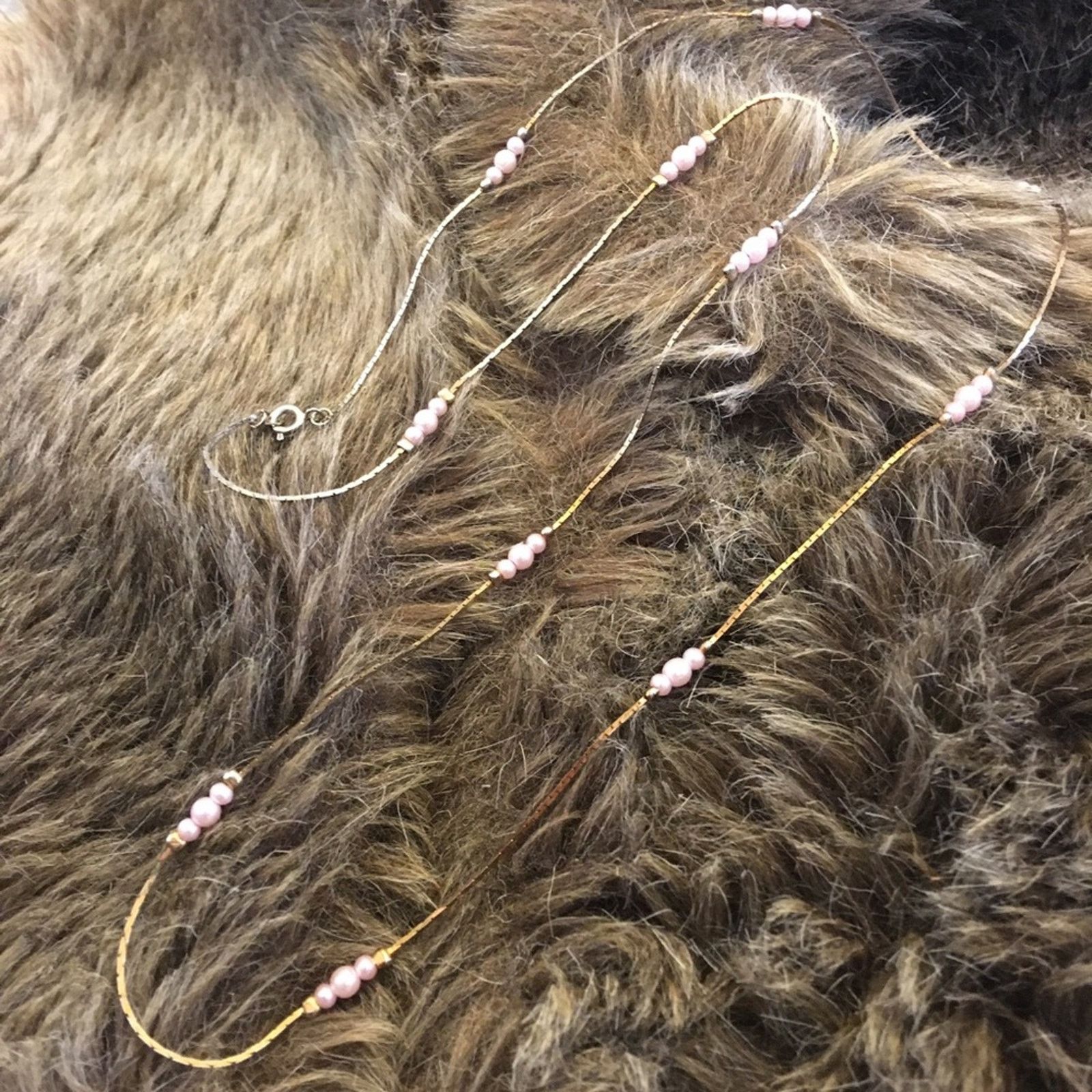 Vintage Vintage 80s beaded gold tone chain necklace Size ONE SIZE - 6 Thumbnail