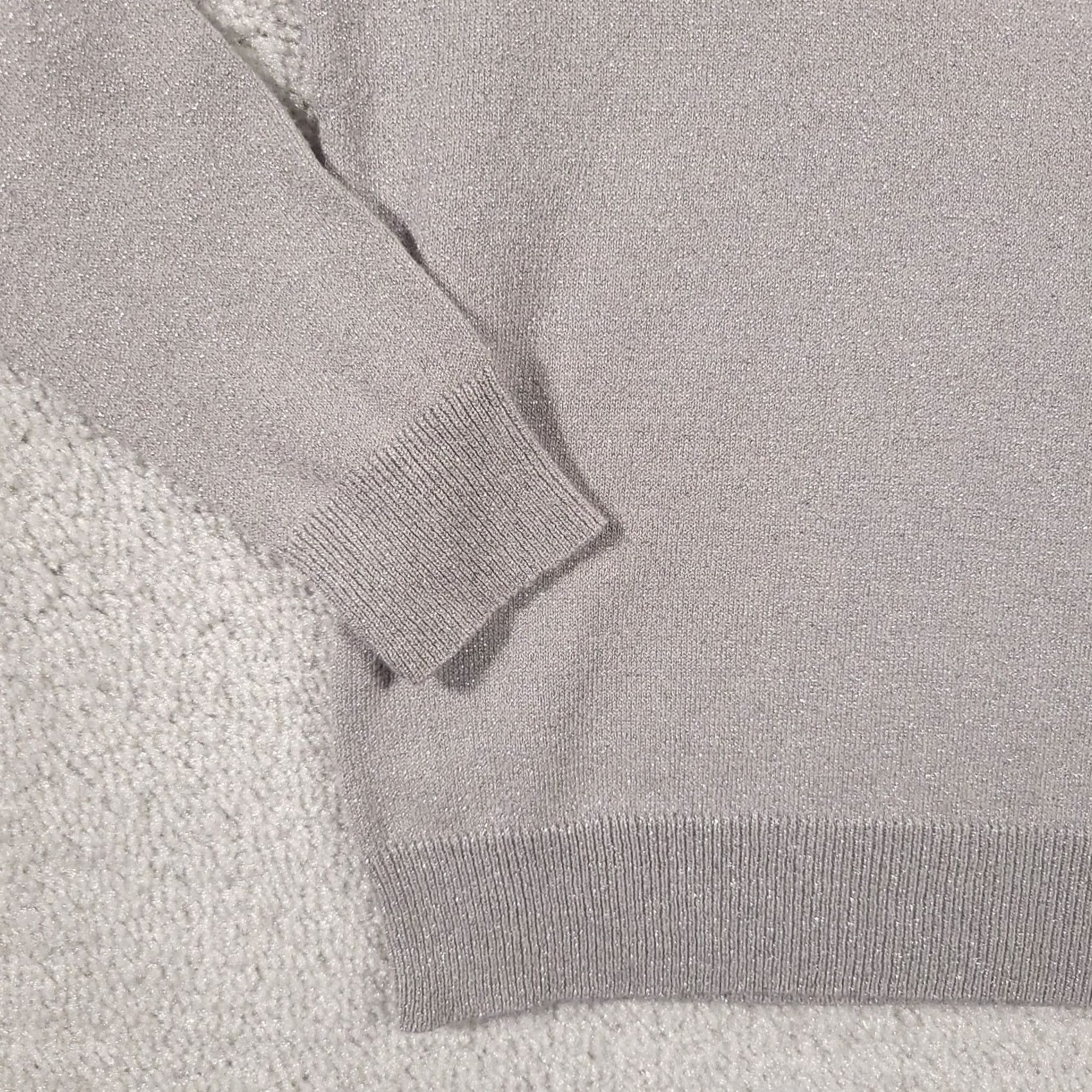 Worthington VINTAGE Worthington Gray Turtleneck Ribbed Metallic Sweater Women's Medium Knit Fitted Size M / US 6-8 / IT 42-44 - 4 Thumbnail