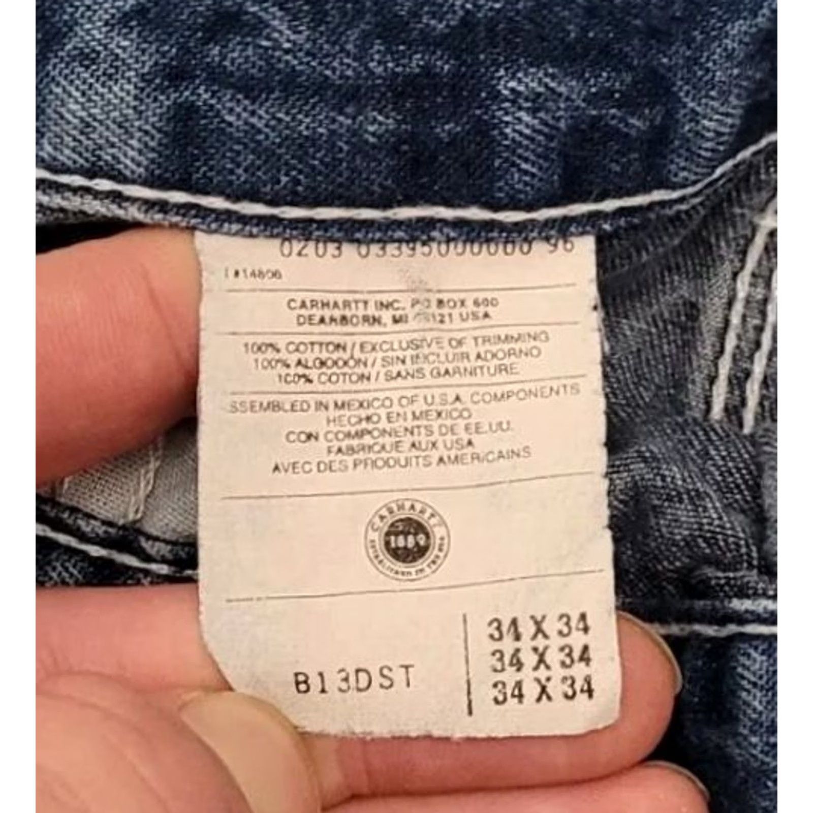 Carhartt Carhartt Jeans Mens Regular 34x33 Denim Carpenter B13-DST Blue 5-Pocket Workwear Break-in Style Comfortable Modern Fit Mens Size US 34 / EU 50 - 3 Thumbnail