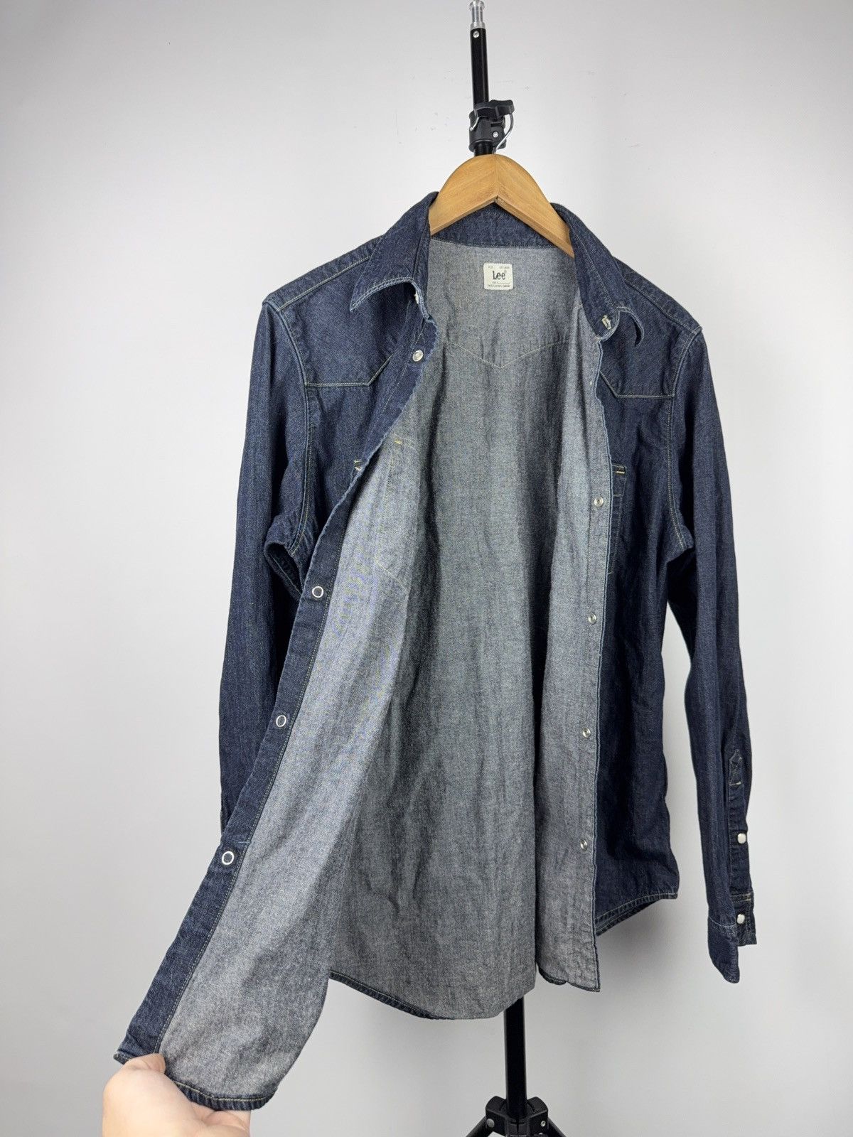 Lee Lee Slim Western Cowboy USA Denim Shirt Blue Snap Button L Size US L / EU 52-54 / 3 - 7 Thumbnail