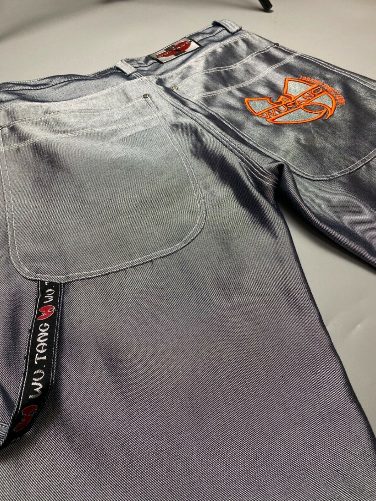 Wu-Tang Clan WU WEAR jeans, shiny gray silver metallic vintage Wu Tang 36 Size US 36 / EU 52 - 8 Thumbnail