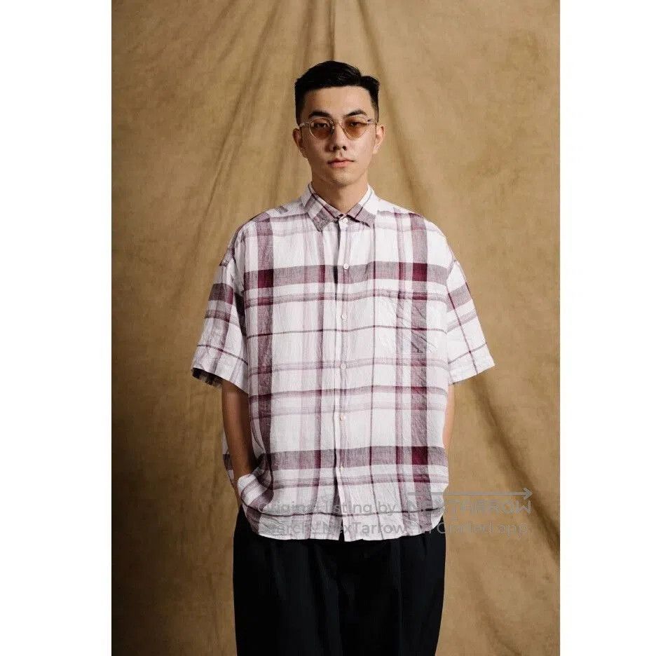 Japanese Brand Black Check Short Sleeve Shirt. Size US L / EU 52-54 / 3 - 7 Thumbnail