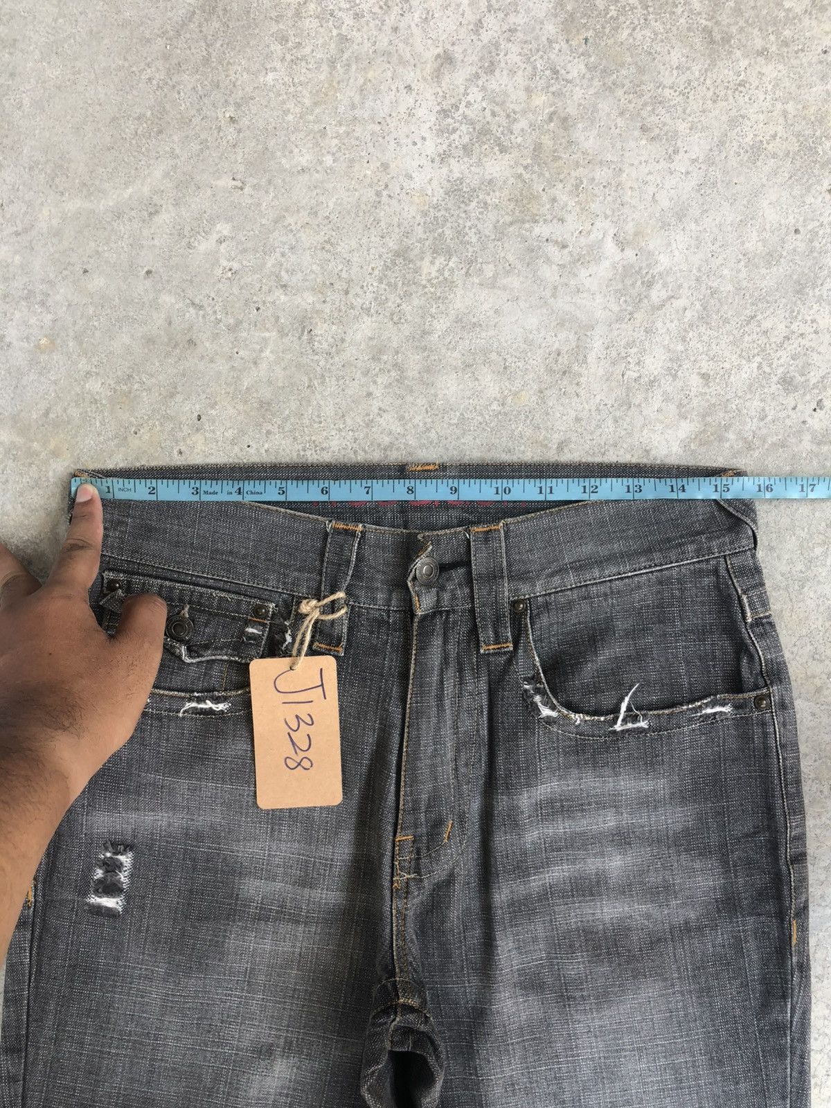 If Six Was Nine Japanese Woolrich Flared Jeans Distressed Denim Size US 31 - 21 Thumbnail