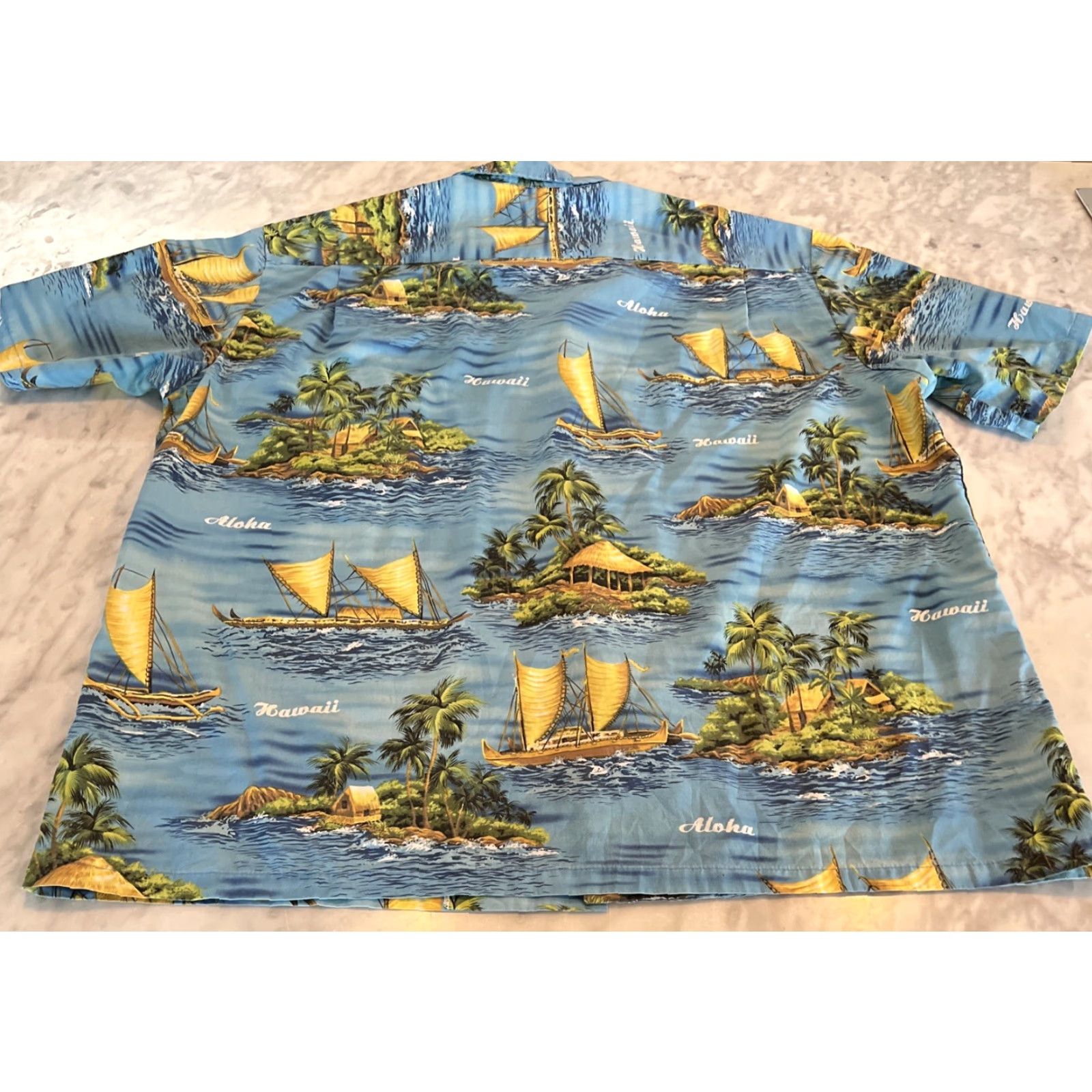 Vintage Royal Creations Hawaiian Shirt Mens 3XL Outriggers Island Blue Made in Hawaii Size US XXL / EU 58 / 5 - 5 Thumbnail