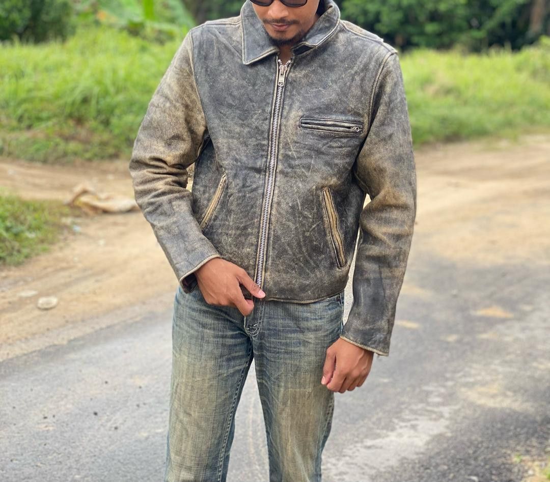 Genuine Leather × Japanese Brand Rare Design 🔥 Ulcolow Leather Jacket Size US S / EU 44-46 / 1 - 1 Thumbnail