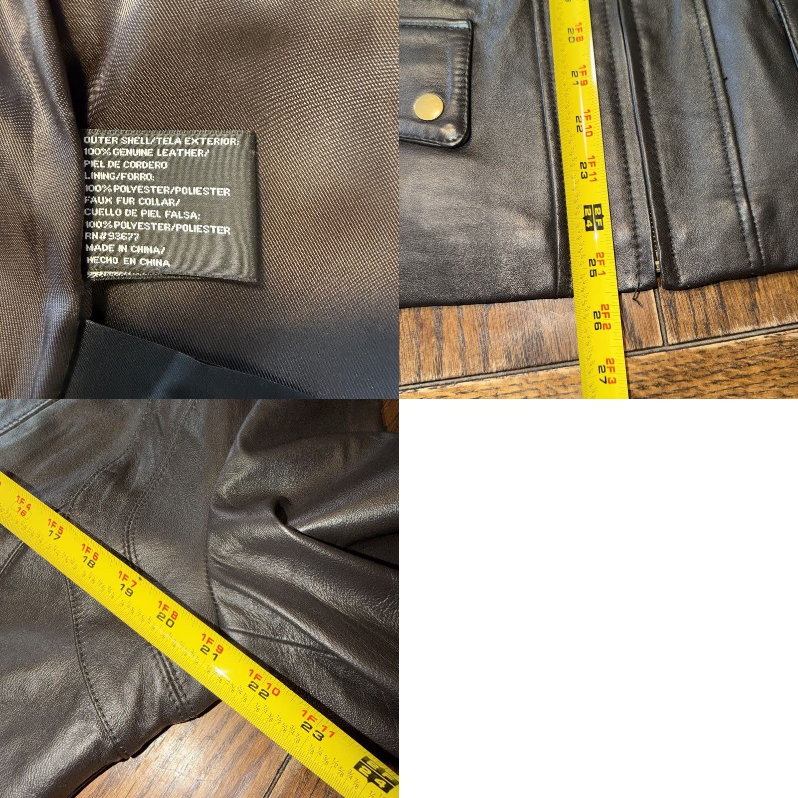 Vintage a.n.a Leather Jacket Womens Large Dark Brown Genuine Lambskin Zip Pocket Buckle Size L / US 10 / IT 46 - 8 Thumbnail