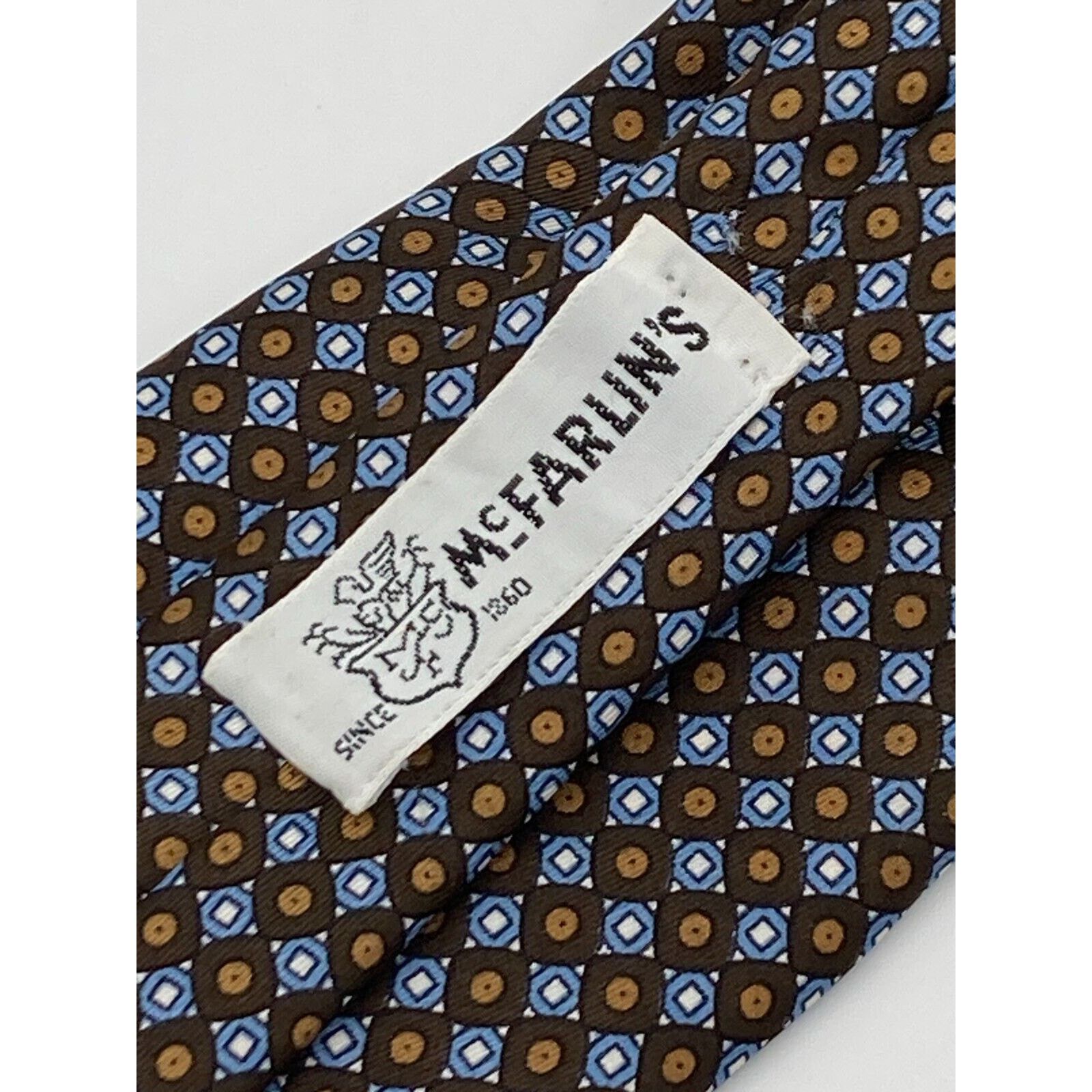 Dior Christian Dior Cravate Men's Tie Gold and Blue Geometric Size ONE SIZE - 6 Thumbnail