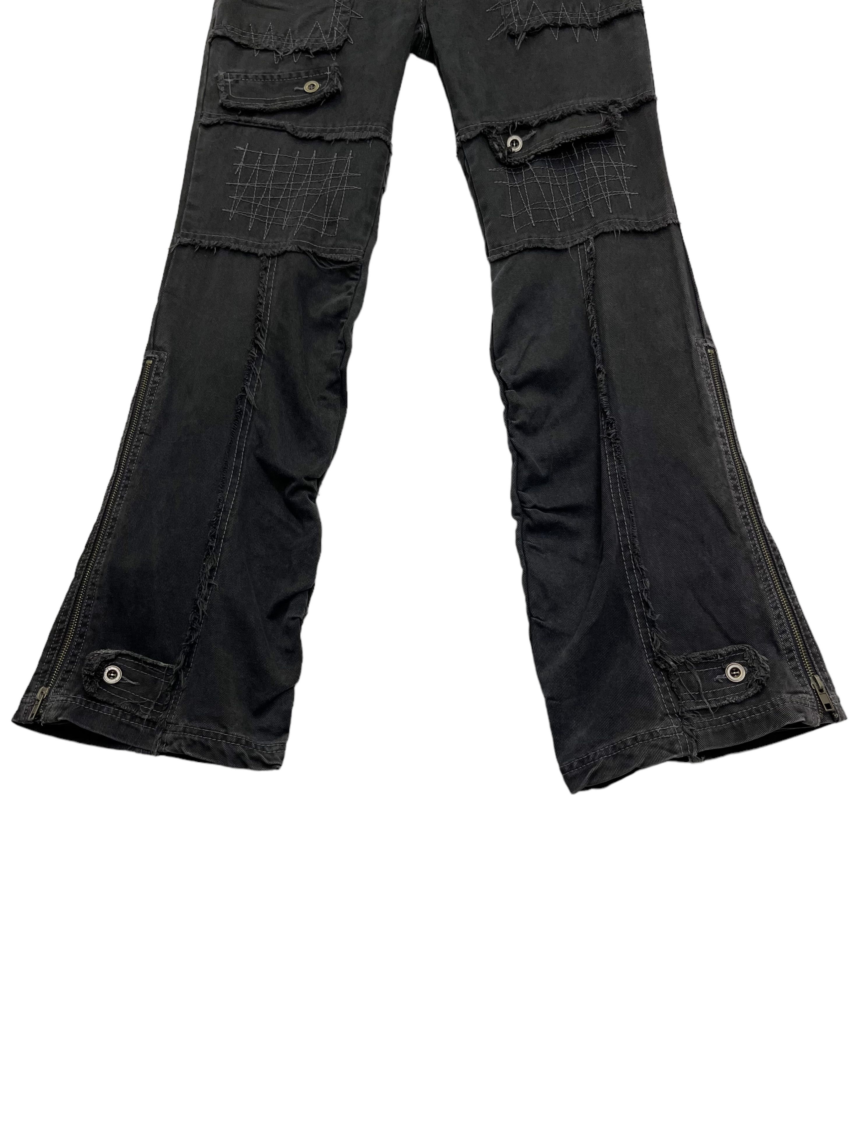Other 💀PUNK SKULL🔥90’s ALGONQUINS Frayed Denim Flared Zipper Leg Size US 30 / EU 46 - 15 Thumbnail