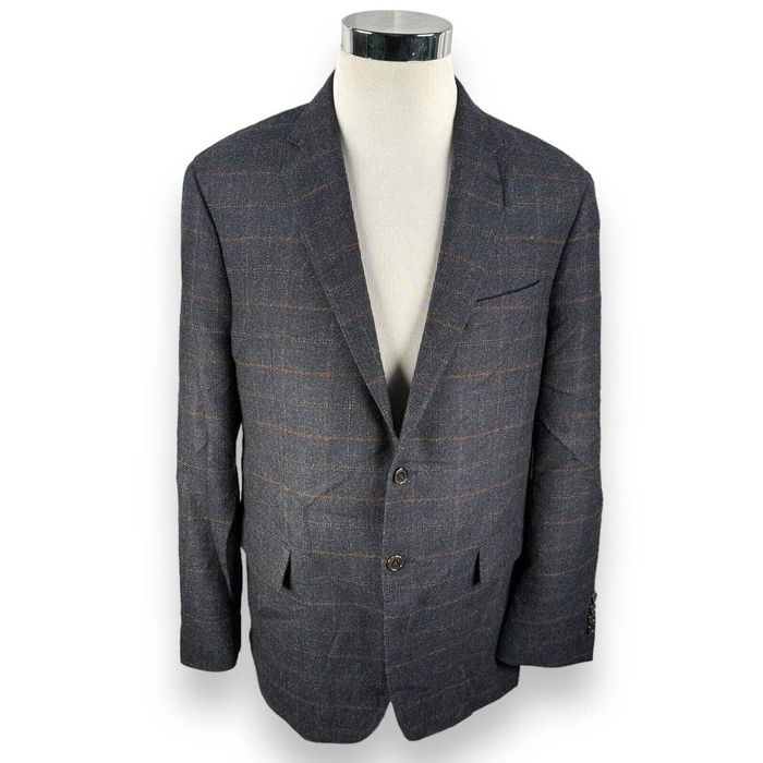 Todd Snyder Todd Snyder Blazer Jacket 44R Mayfair Blue Windowpane Wool ...