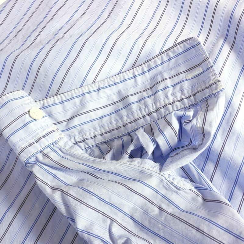 Comme des Garcons Homme Shirt Striped Long Sleeve Chest Pocket Cotton Light Blue Size US L / EU 52-54 / 3 - 4 Thumbnail